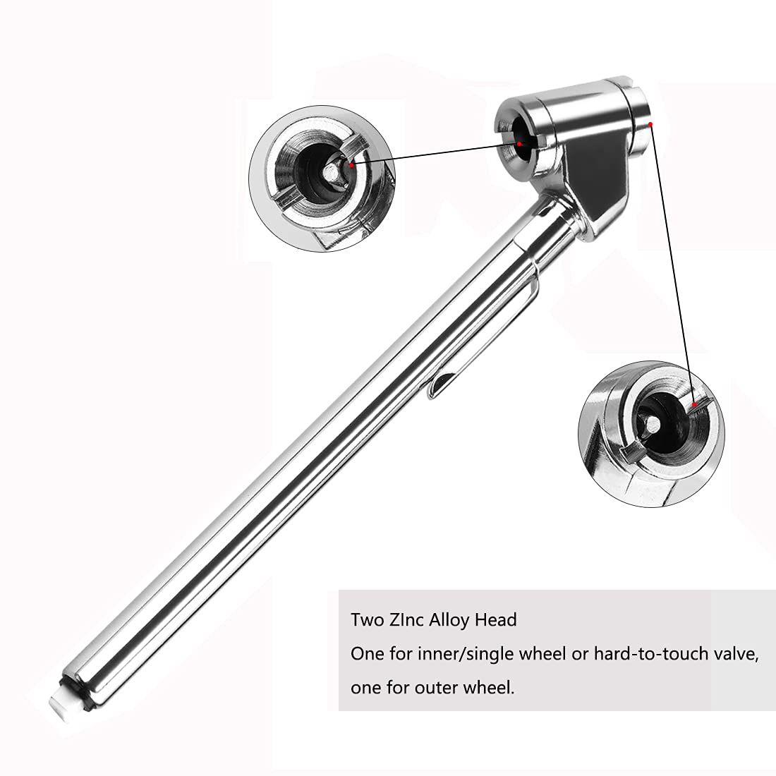 Czc Auto Tire Pressure Gauge Heavy Duty Dual Head Mechanical Air Gauge Stainless Steel Stem For Car Rv Atv Truck Motorcycle Bike, 10-120Psi (5 Pack)