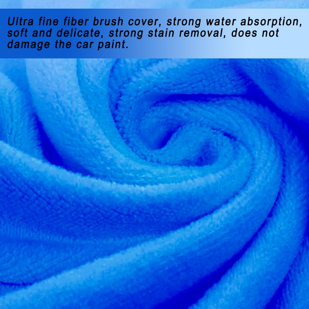 6pcs Windshield Cleaning Tool,Car Window Cleaner with 6 Reusable and Washable Microfiber Pads and Extendable Handle Auto Inside