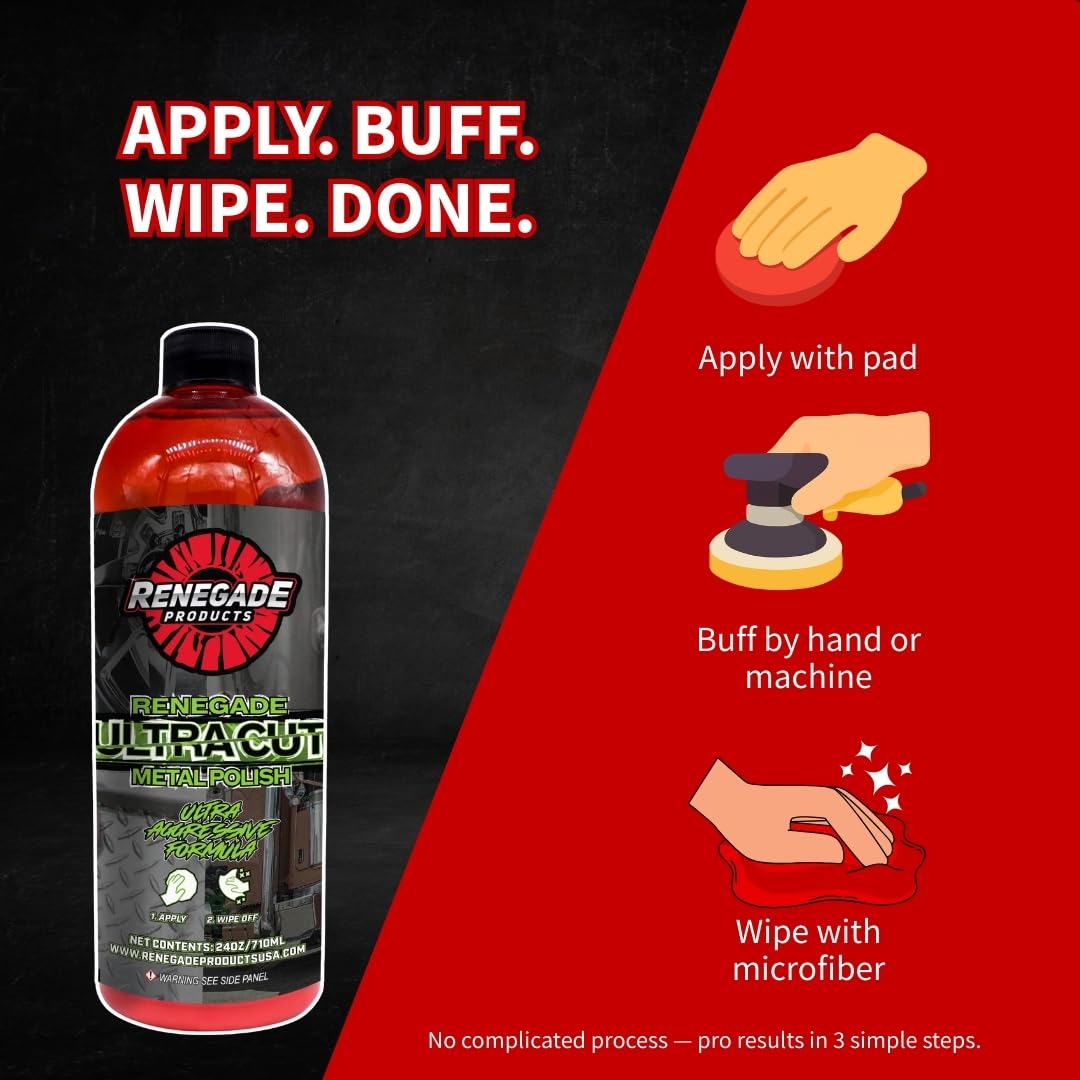 Ultra Cut Metal Polish 24 Oz Aggressive Formula for Stainless Steel & Aluminum