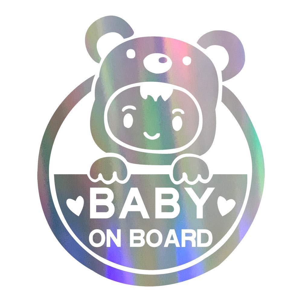 Baby on Board Sign for Car, Caution Decals Reflective Kids Safety Warning Sticker Marks for Driver, Heat Resistant, Long Lasting