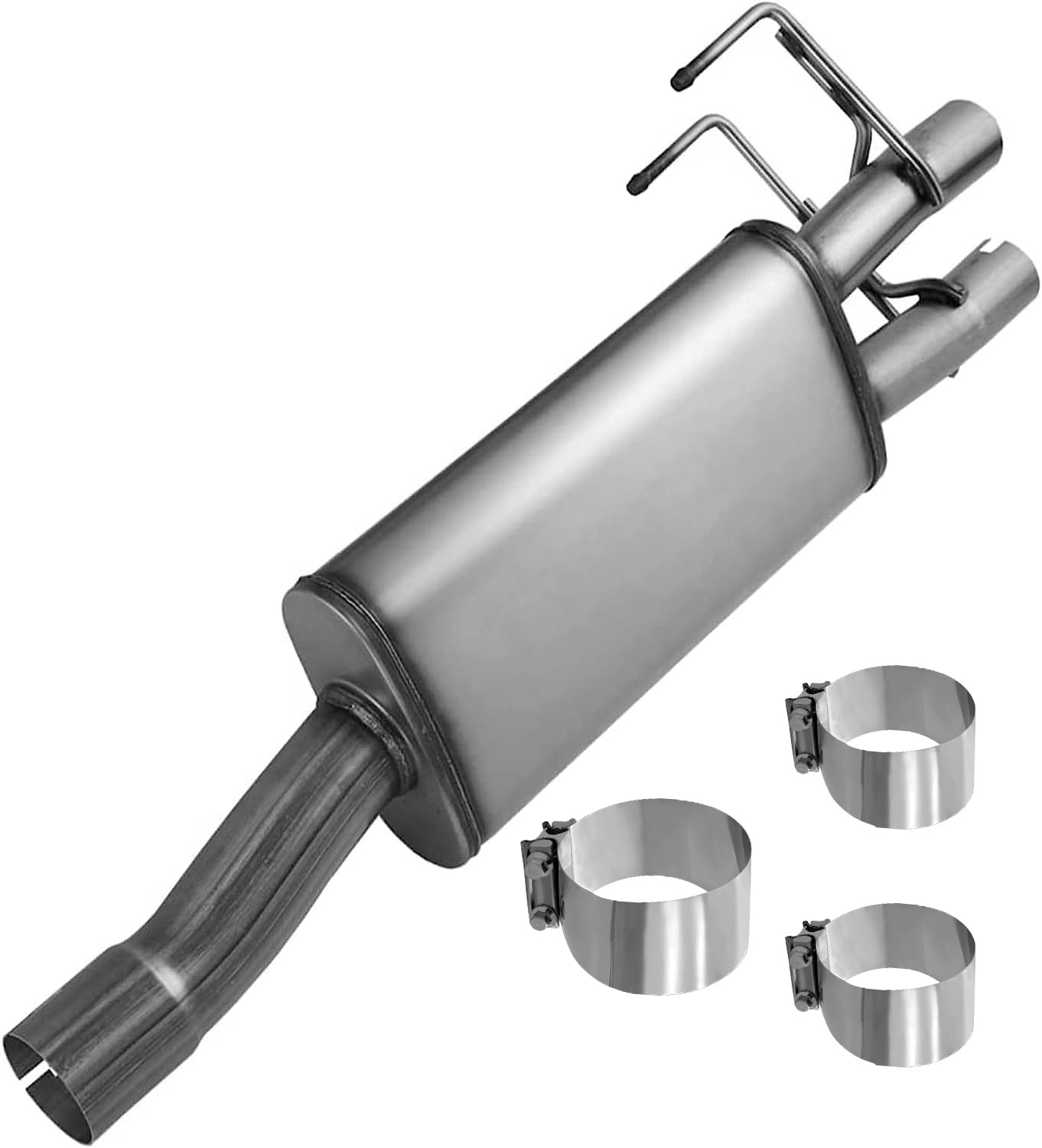 Direct-Fit Muffler 409S,2-Chamber Exhaust Muffler Kit Fits Exhaust 2009-2018 Dodge Ram 1500 Aggressive Series,Stainless Steel 3'