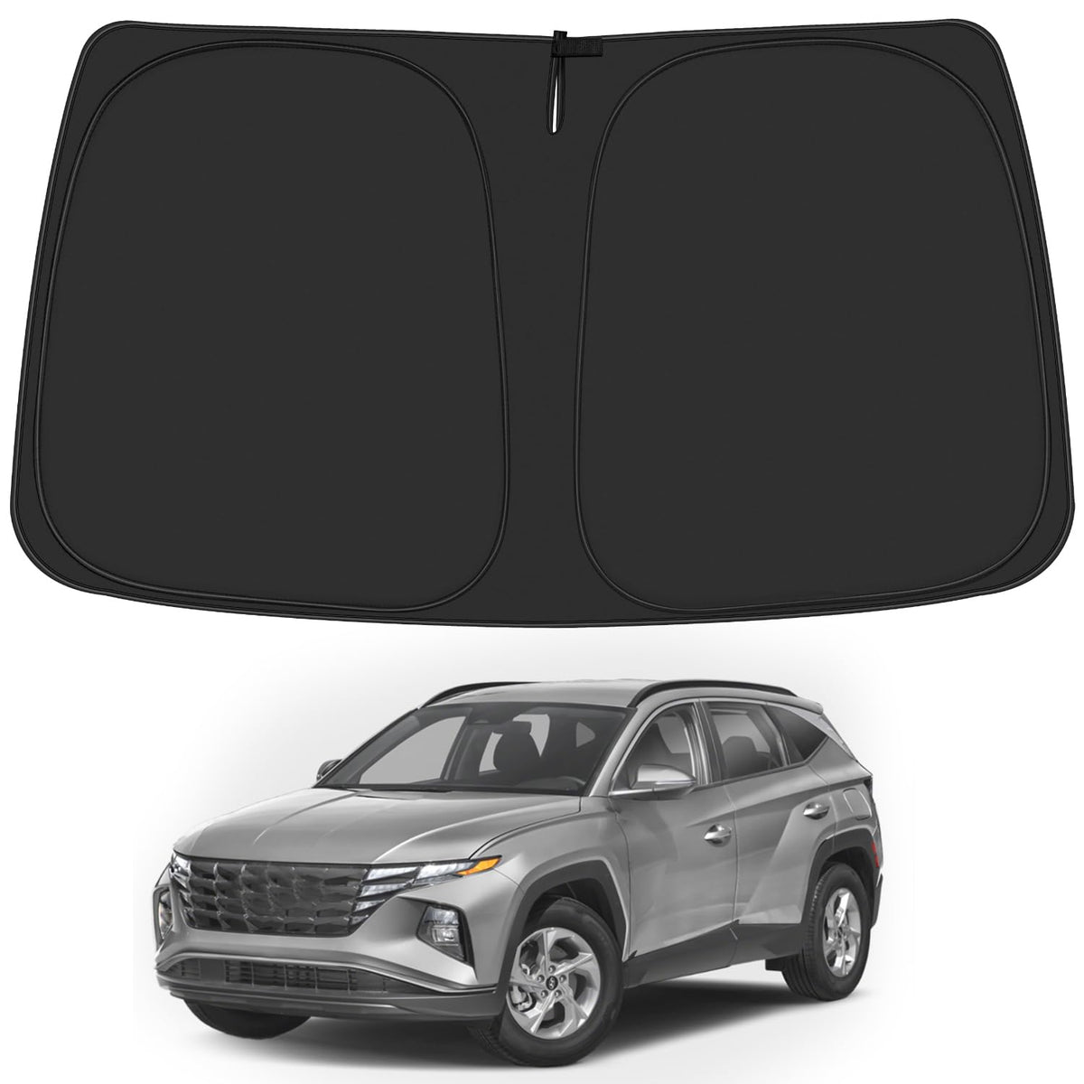 ULROLIT Windshield Sun Shade for Tucson Accessories 2022-2024, Foldable Window Sunshade Sun Visor Protector, Front Windshield Su