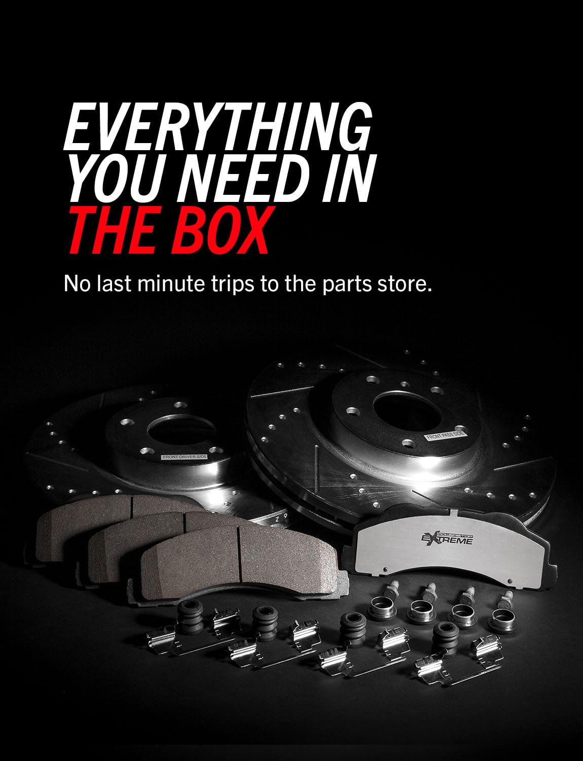 Power Stop Front and Rear Z36 Truck & Tow Carbon-Fiber Ceramic Brake Pads with Drilled and Slotted Rotors Brake Kit [Vehicle Spe