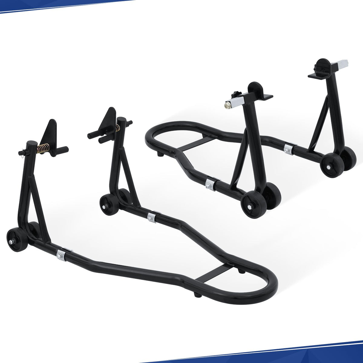 PENSUN Universal Motorcycle Stand Lift, 1100lbs Front Rear Combo Stand, Front Wheel Fork Stand, Rear U+L Fork Swingarm Spool Sta