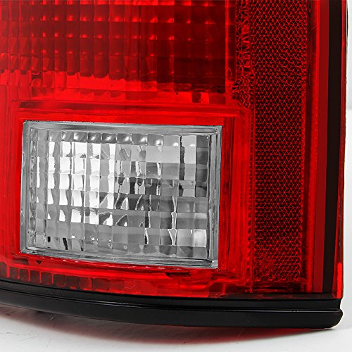 Akkon - For Chevy S10 Pickup S-15 Somona Izusu Hombre Red Clear Tail Lights Brake Lamps Replacement Left + Right