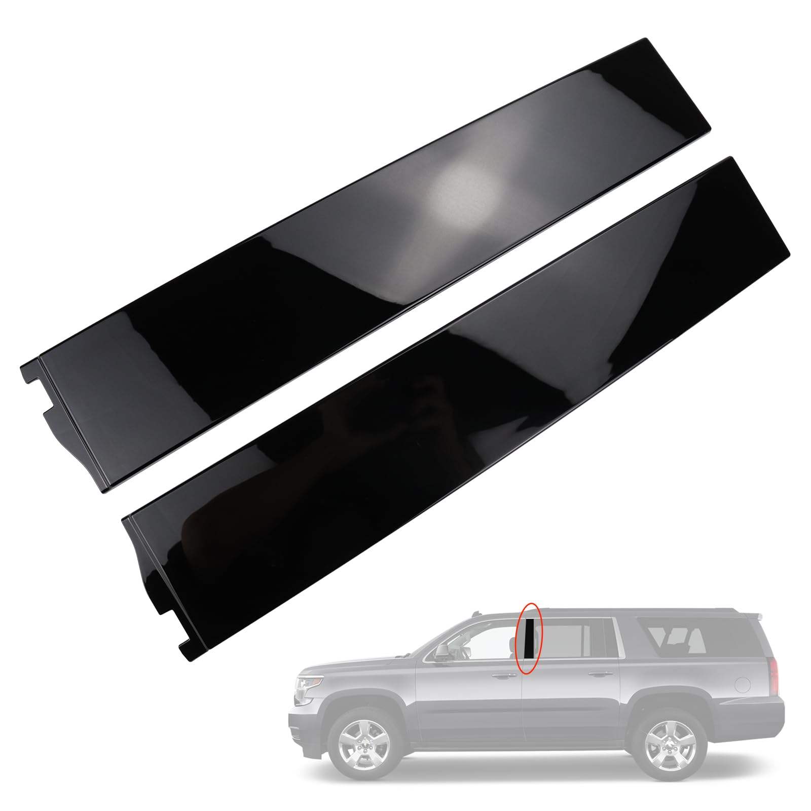 926-243 926-244 Rear Driver Passenger Side Forward Door Applique Window Trim Molding Compatible with Cadillac Escalade/ESV Fit f