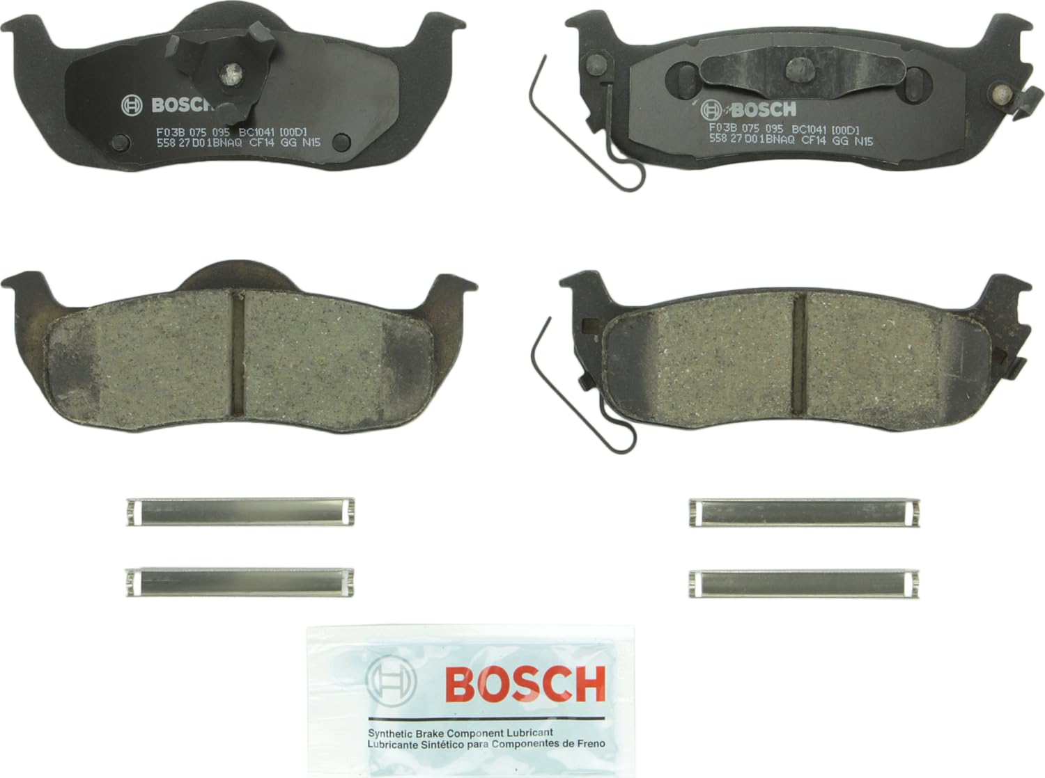 Bosch Bc1041 Quietcast Premium Ceramic Disc Brake Pad Set - Compatible With Select Infiniti Qx56; Jeep Commander, Grand Cherokee