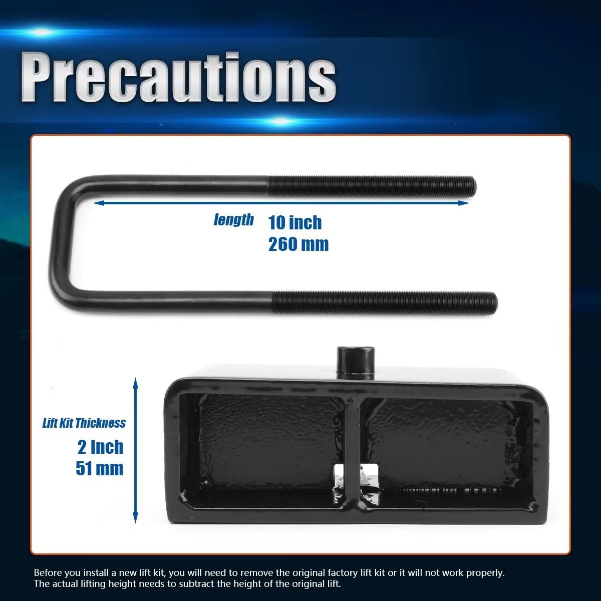 Gasupply 2'' Rear Leveling Lift Kits,Compatible With 1999-2023 Chevy Silverado 1500, Gmc Sierra Pickups, 2 Inch Forged Block Wit