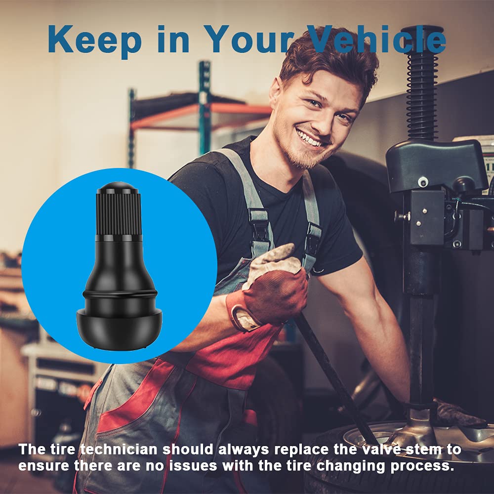 Riseuvo 5pcs TR412 Tire Valve Stem - Rubber Snap-in Valves, Tubeless Valve Stems Suit for 0.453 inch Rim Holes on Standard Vehic