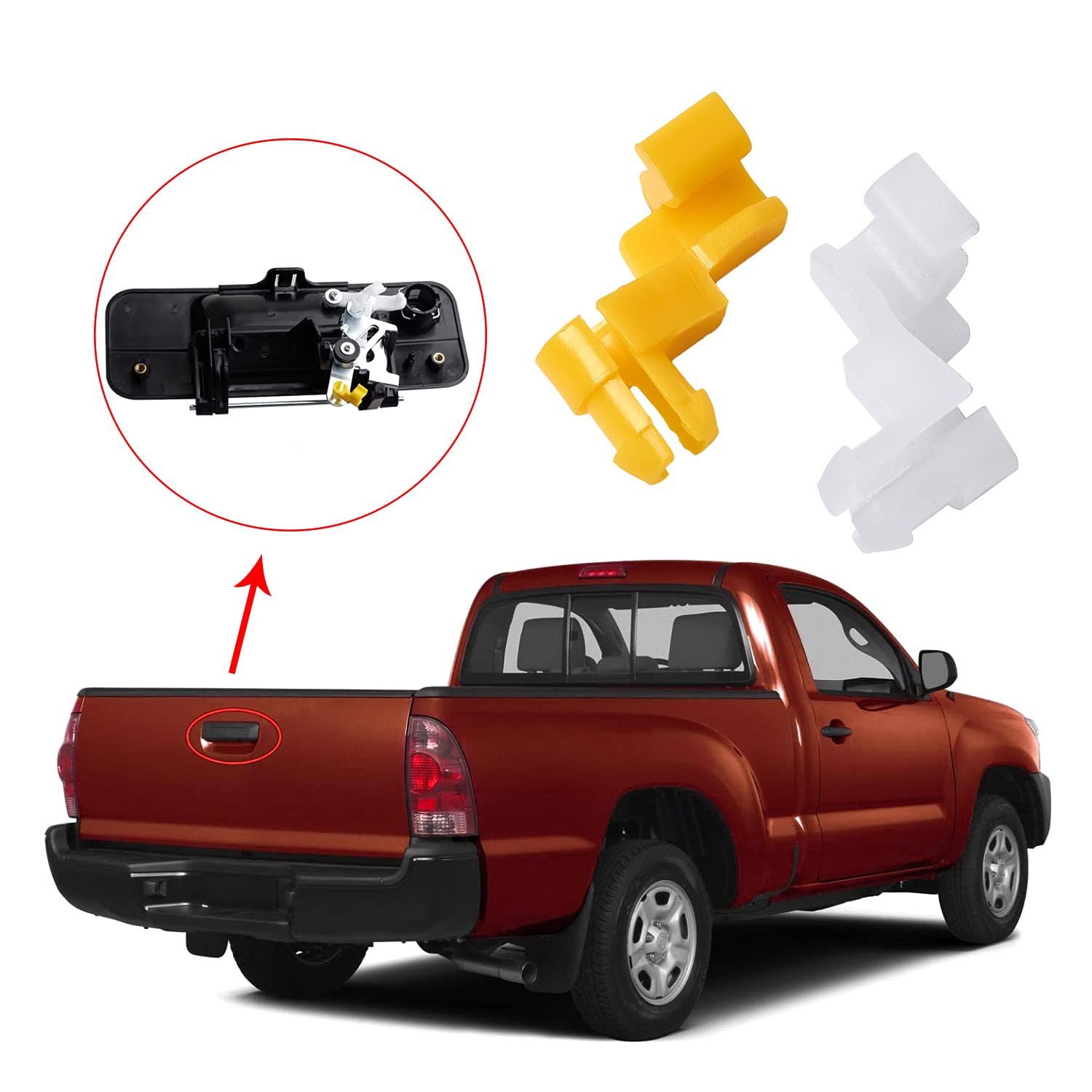 (5 Pair) Tailgate Handle Door Lock Rod Clips, Tailgate Handle Rod Clip Replacement Compatible With Toyota Tundra Camry Corolla Echo Highlander, Replace Oem: 69293-12030 69293-12040