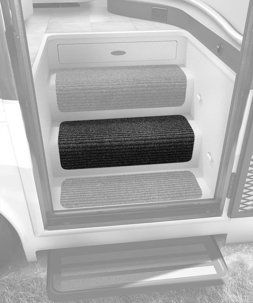 Prest-O-Fit 5-0070 Decorian Step Huggers For Rv Stairs Black Granite 13.5 In. X 23.5 In.