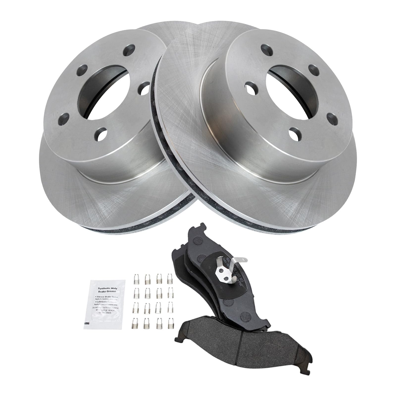 Trq Front Brake Pad & Rotor Kit Brake Pads Brake Rotor Semi-Metallic Compatible With 1999-2001 Jeep Cherokee 1997-2006 Wrangler