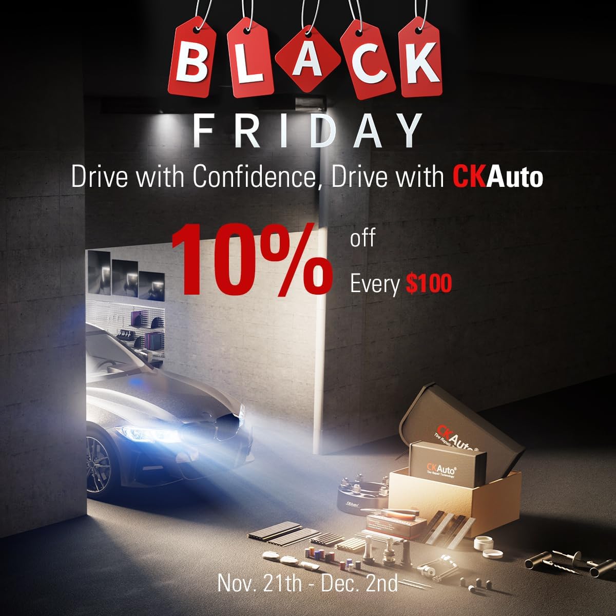 Ckauto Tire Valve Stem Caps, Black, 10 Pcs/Pack, Anodized Aluminum Tire Cap Set, Corrosion Resistant, Universal Stem Covers For