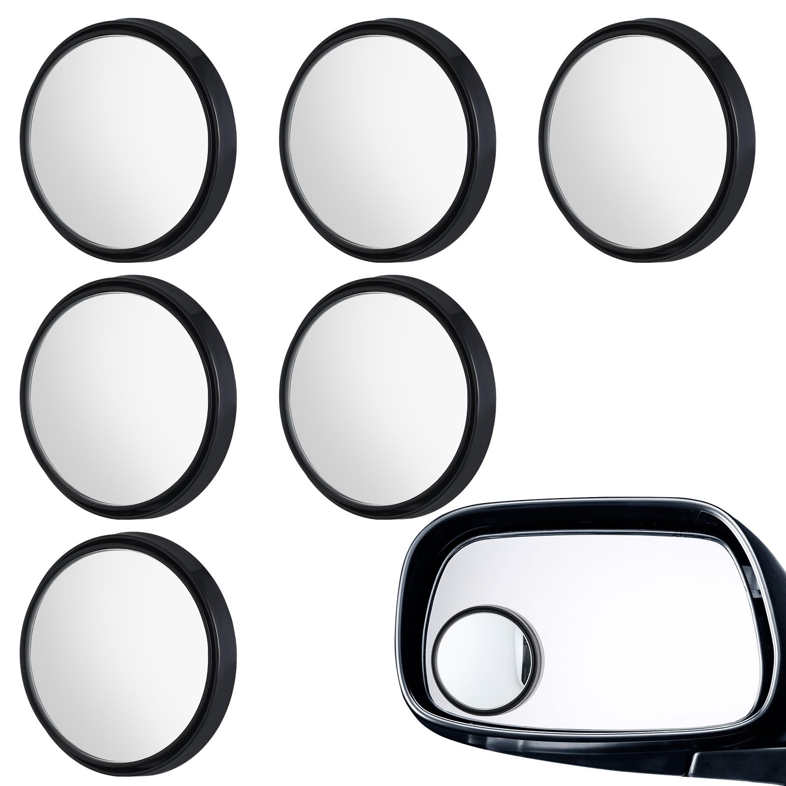 6 Pieces Blind Side Mirrors Blindspot Mirror for Car Blind Spot Mirror Car HD Blind Spot Mirror Blind RearView Car Mirrors, 3 Sh