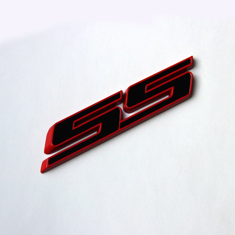 Yoaoo 2Pack Oem Grille Ss Plus Decal Emblem Badge 3D Compatible With Zl1 1Le Series Red Frame Ss Red Line