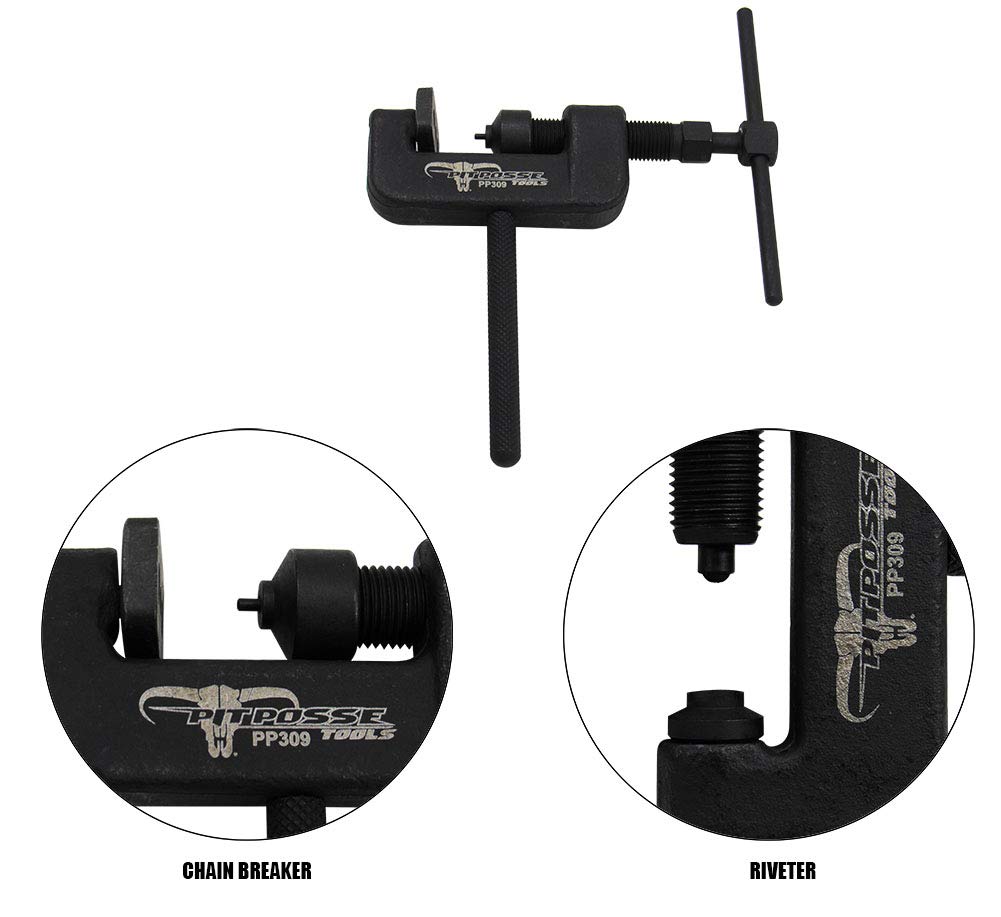Pit Posse Pp309 Chain Breaker And Riveting Tool - 16-Piece Motorcycle Chain Cutter Tool Kit - User-Friendly & Practical - Premiu
