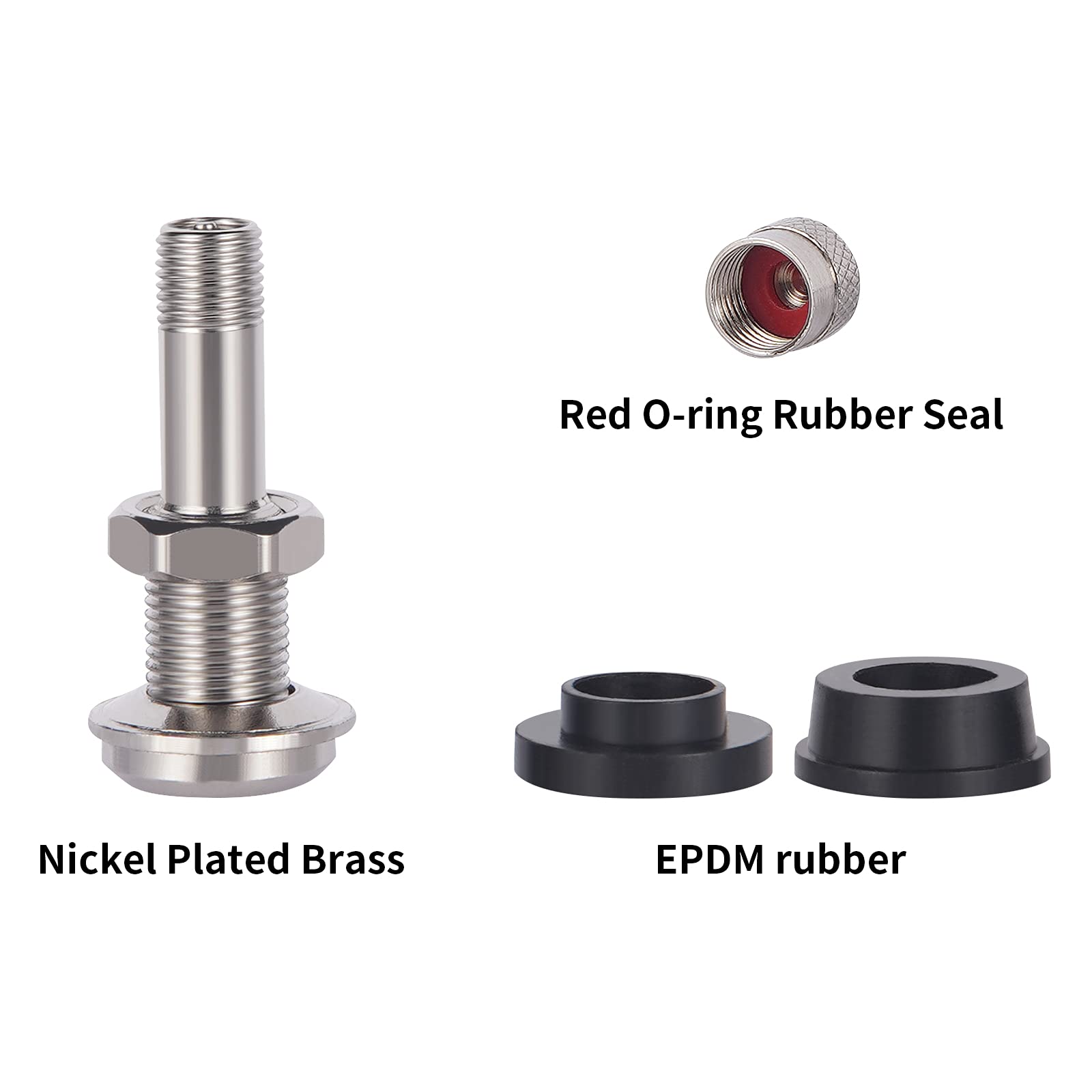 Vaincre 4 Pcs Tr416 Metal Valve Stems, Tire Valve Stems, High Pressure Valve Stems Outer Mount Fits 0.453'' And 0.625'' Rim Hole