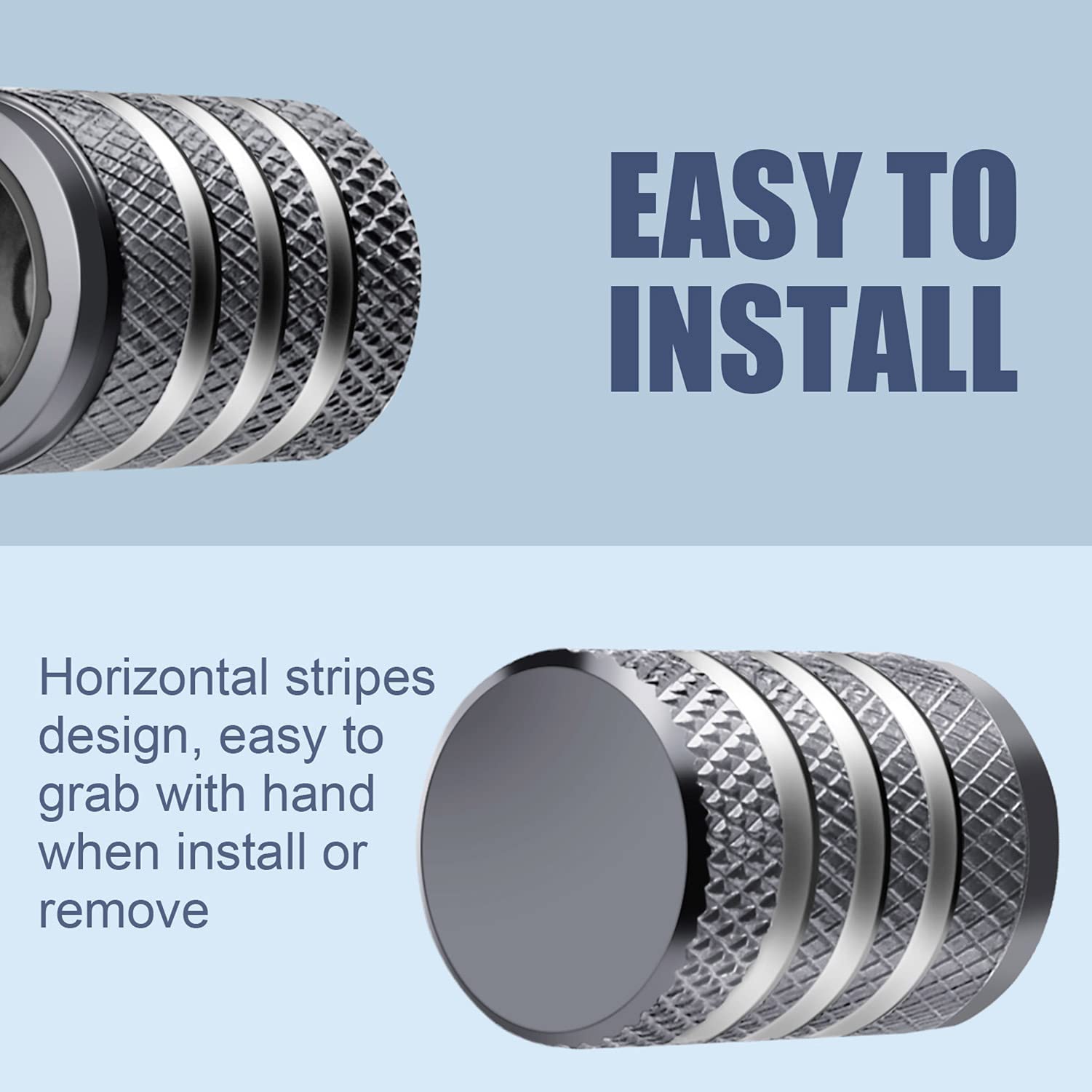 Tire Valve Stem Cap Cover - (5 Pack) Tire Air Caps Metal With Plastic Liner Corrosion Resistant Leak-Proof For Car Truck Motorcycle Suv And Bike Grey