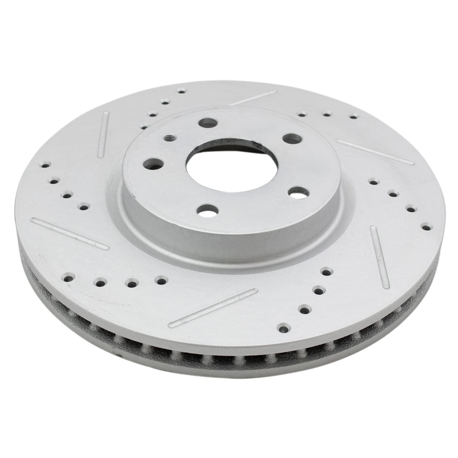 Trq Front Performance Brake Rotors Set Premium G-Coated Cross Drilled & Slotted Compatible With 2013-2020 Ford Fusion 2013-2016