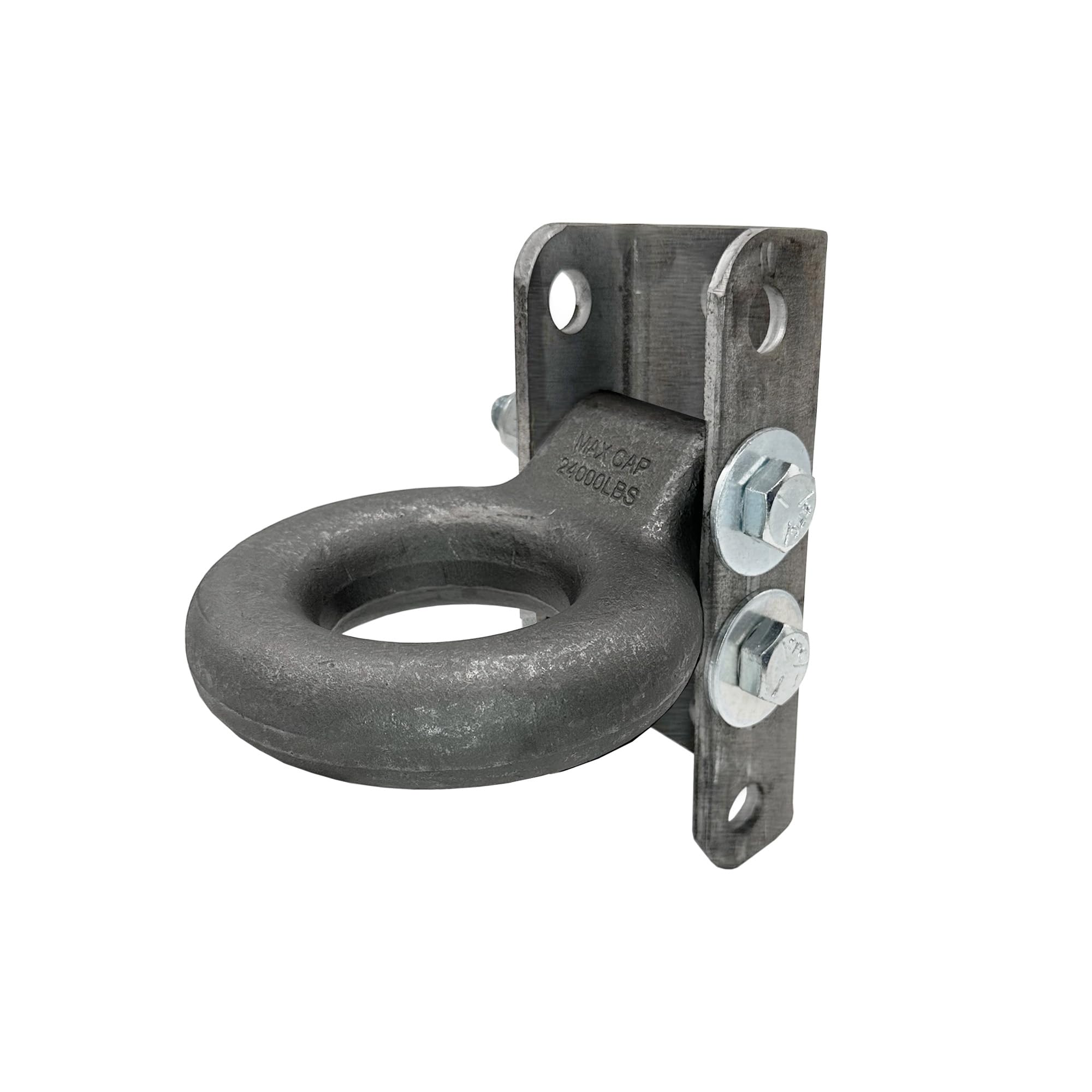 A.A Adjustable C Channel Bracket & 3 Lunette Ring for Trailer Coupler, Raw Steel - 4 Hole 3-Position, 24,000 Pound Ring