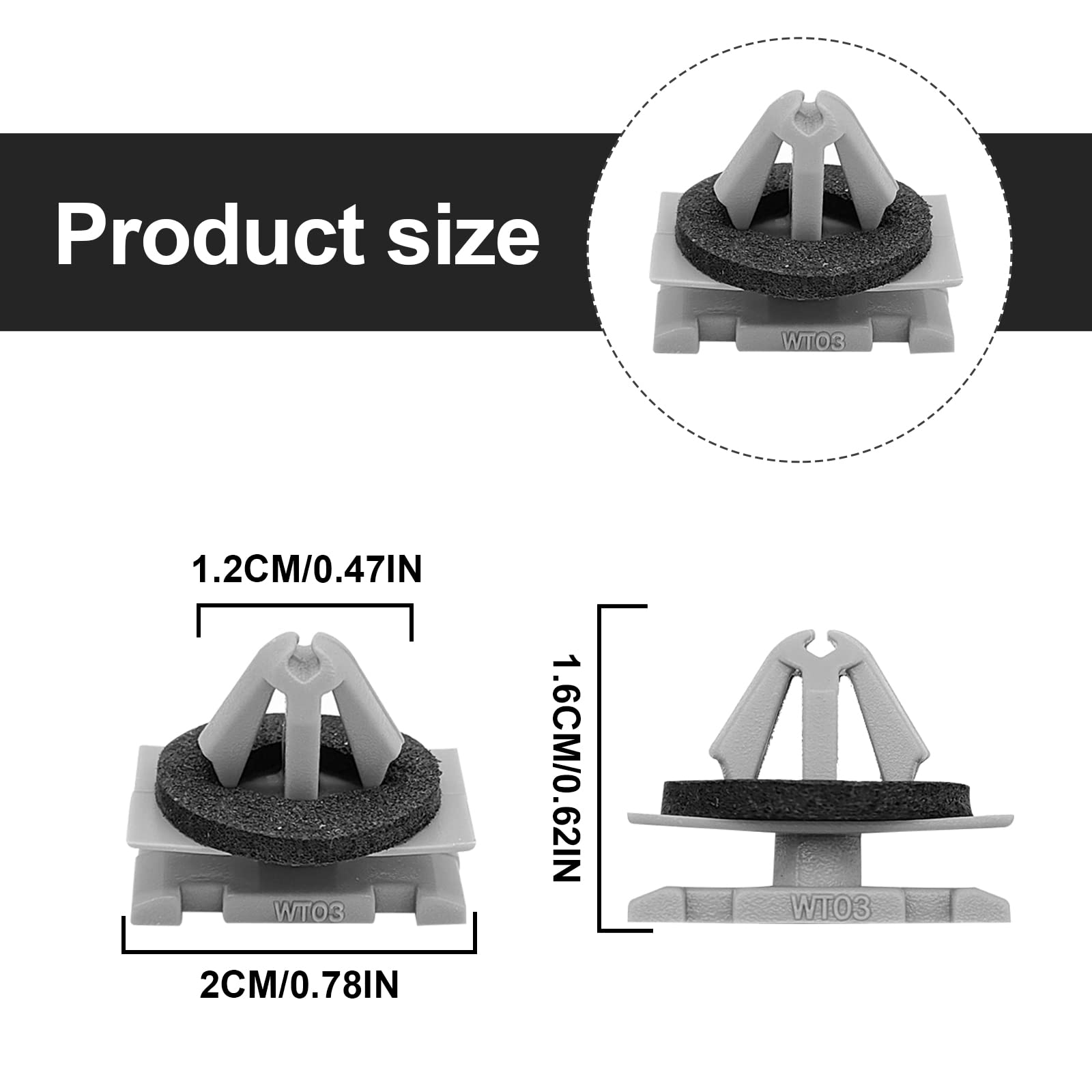 20Pcs Rocker Moulding Clip & Fender Exterior Trim Clips Compatible with Jeep Grand Cherokee Compass 68172491AA 68271803AA 683956