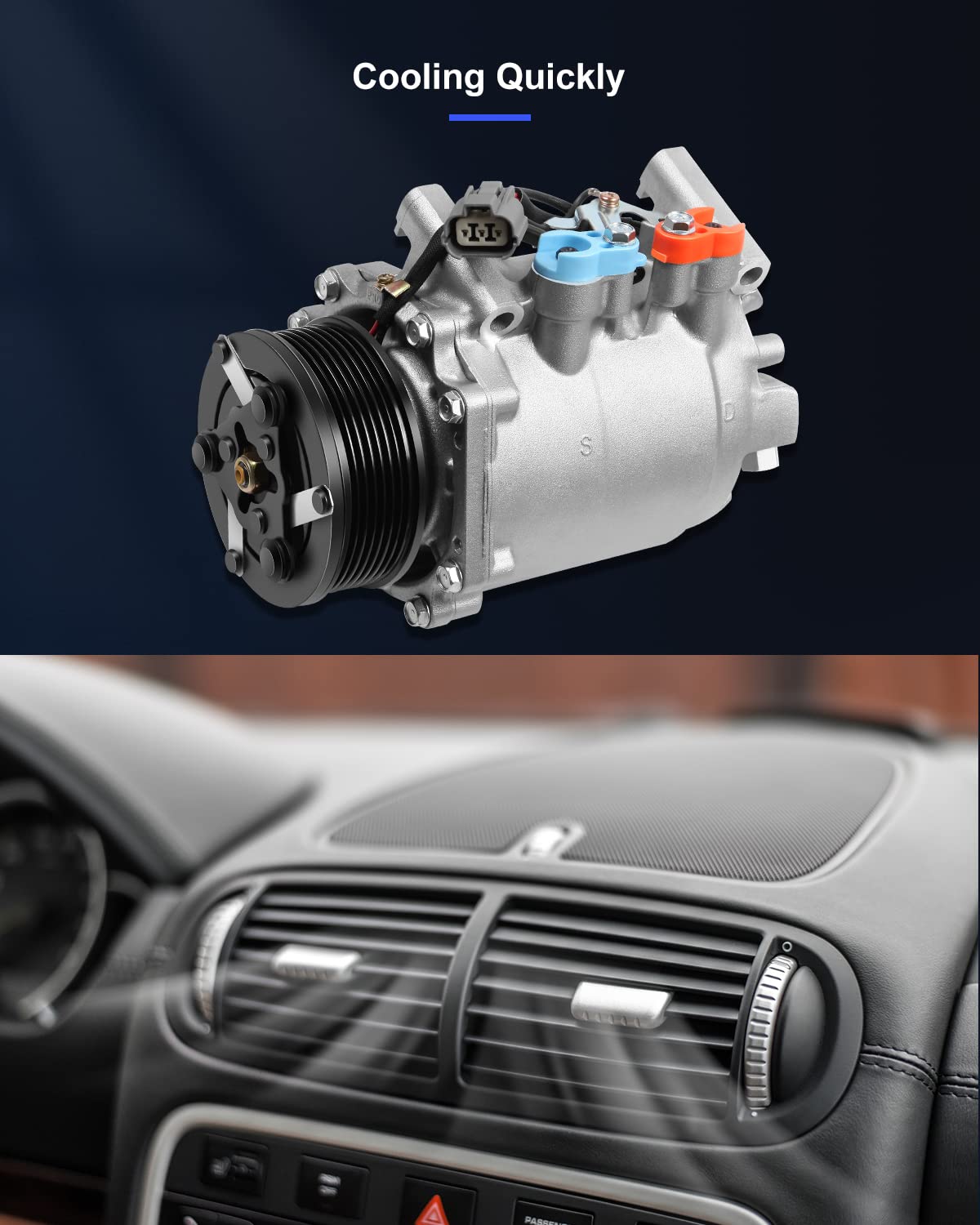 Eccpp Ac Compressor With Clutch For Acura Tsx 2.4L 2004-2008 Air Conditioning Compressor Rapid Cooling