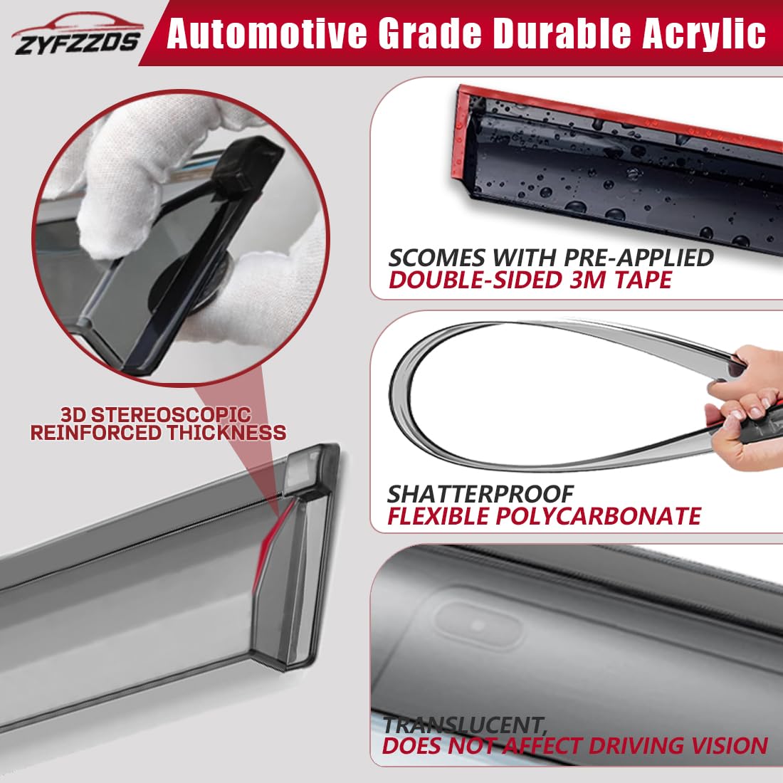 Window Visors Rain Guards for Car Windows with Fit for 2019-2022 Kia Forte, 4pcs Sun/Rain Guards, Smoke Window Deflectors