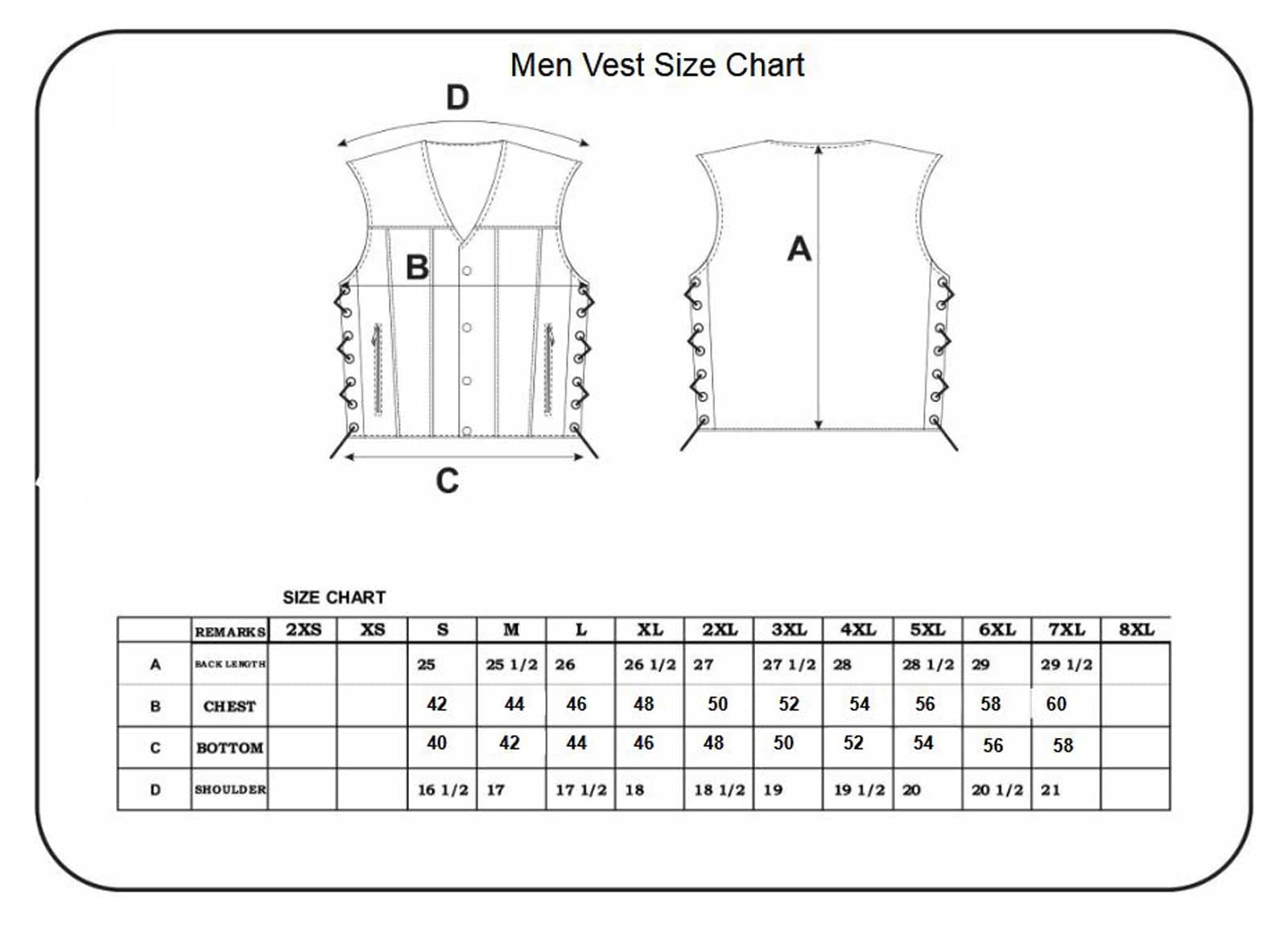 Men'S Premium Leather Motorcycle Vest,Black,Size - Large