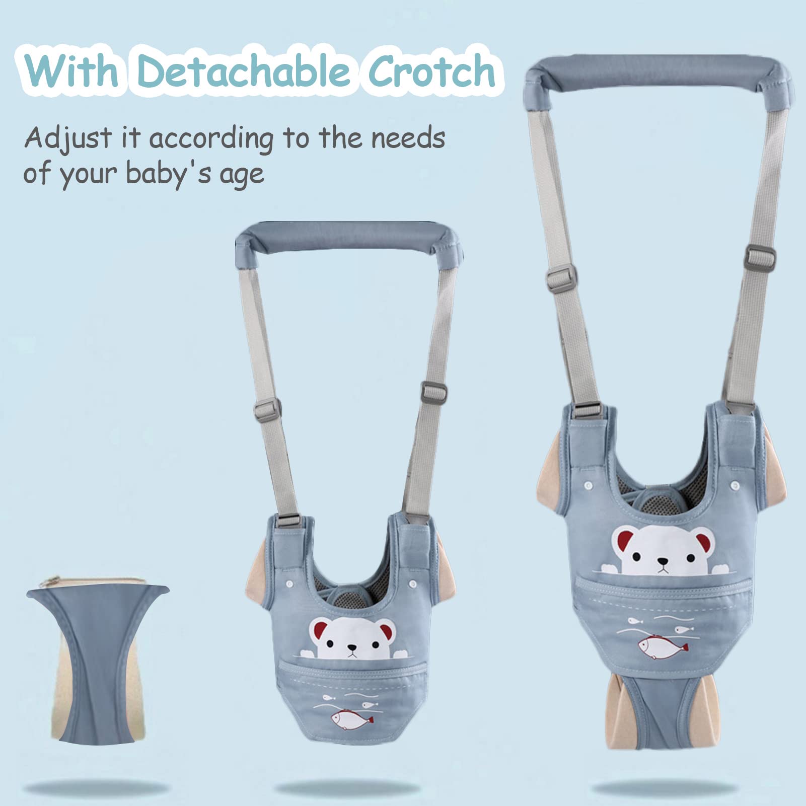 Ocanoiy Baby Walking Harness Handheld Baby Walker Assistant Belt Adjustable Toddler Infant Walker Safety Harnesses Standing Up W