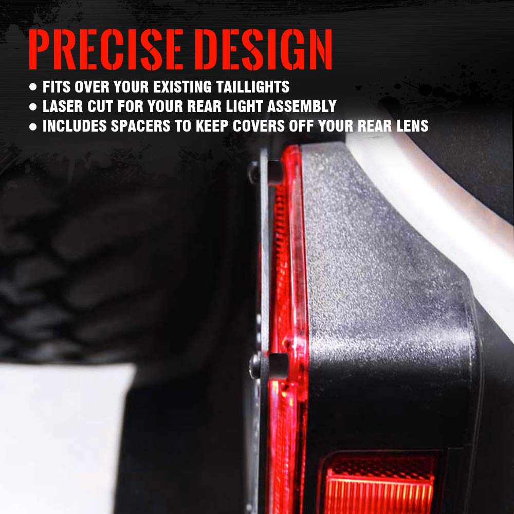 Xprite Aluminum Alloy American Us Flag    Tail Light Covers Guards Protectors Compatible With 2007-2018 Jeep Wrangler Jk Unlimit