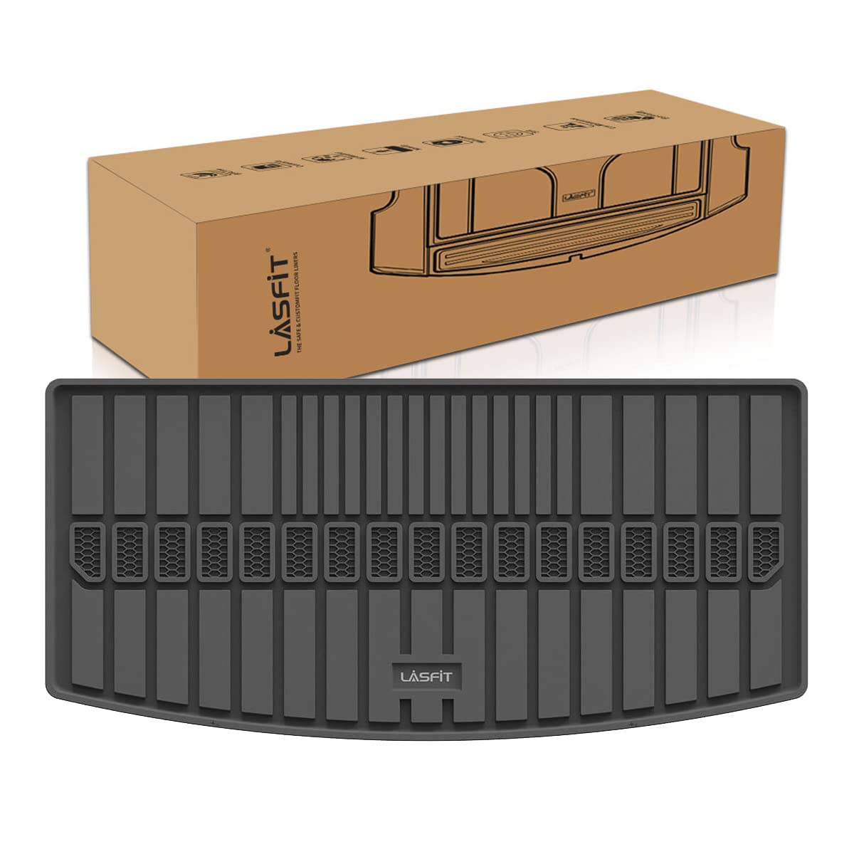 Lasfit Trunk Mat For Jeep Grand Cherokee L 2021-2025 6-Passenger And 7-Passenger All Weather Tpe Custom Fit Cargo Mat Trunk Line