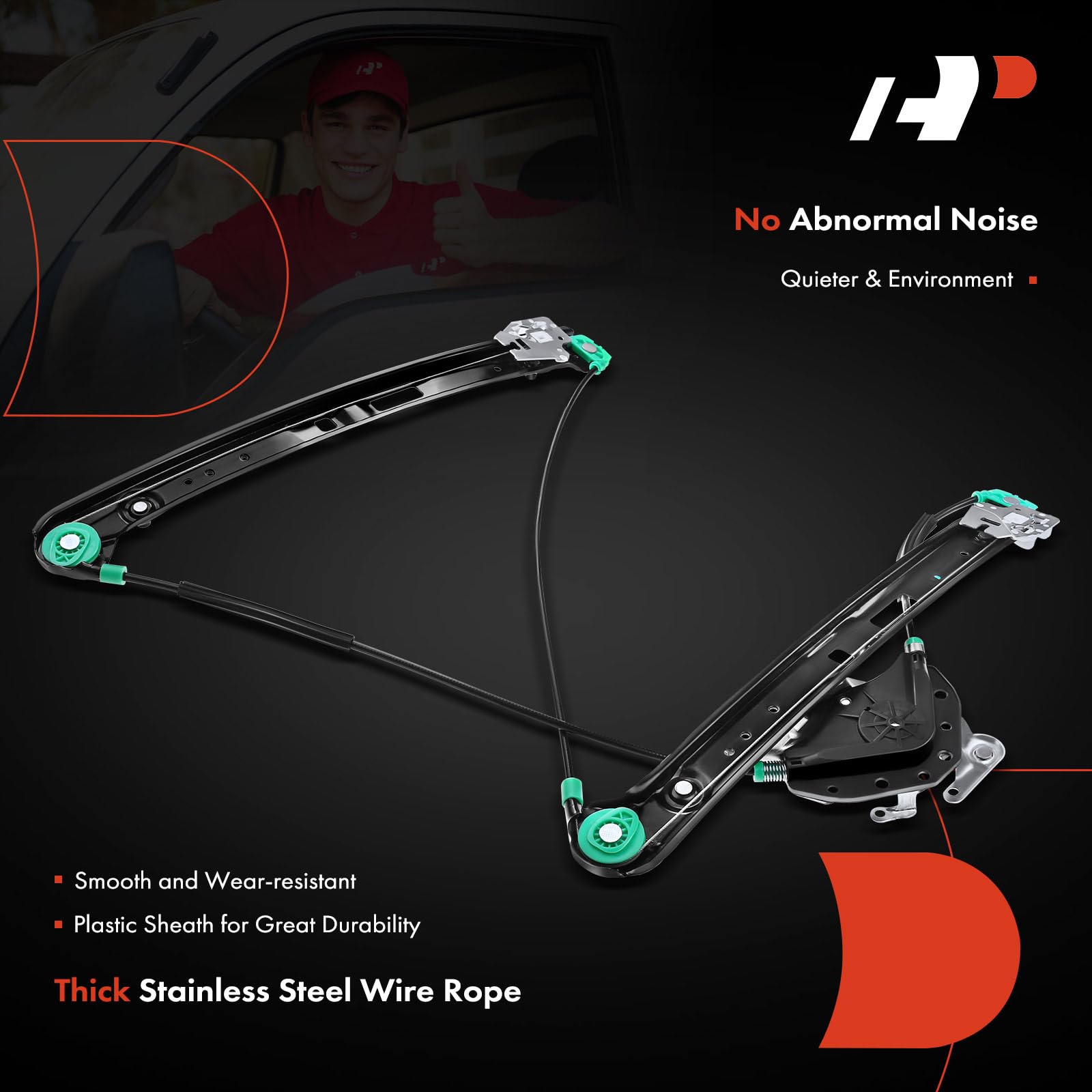 A-Premium Power Window Regulator Without Motor Replacement For Bmw E46 323I 325I 325Xi 328I 330I 330Xi Front Left Driver Side