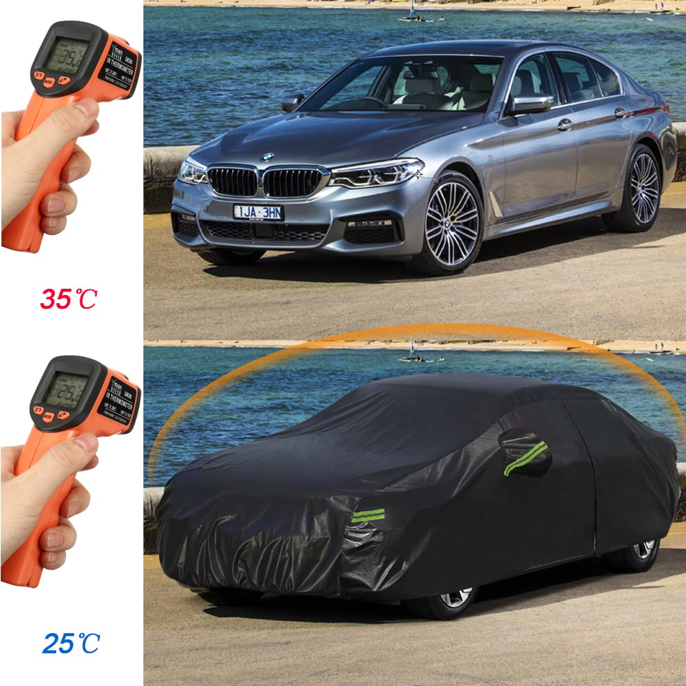 Kaugung 7 Layers Car Cover Custom Fit Volvo S60 From 2000 To 2025, Outdoor Waterproof All Weather Sun Rain Dust Snow Protection