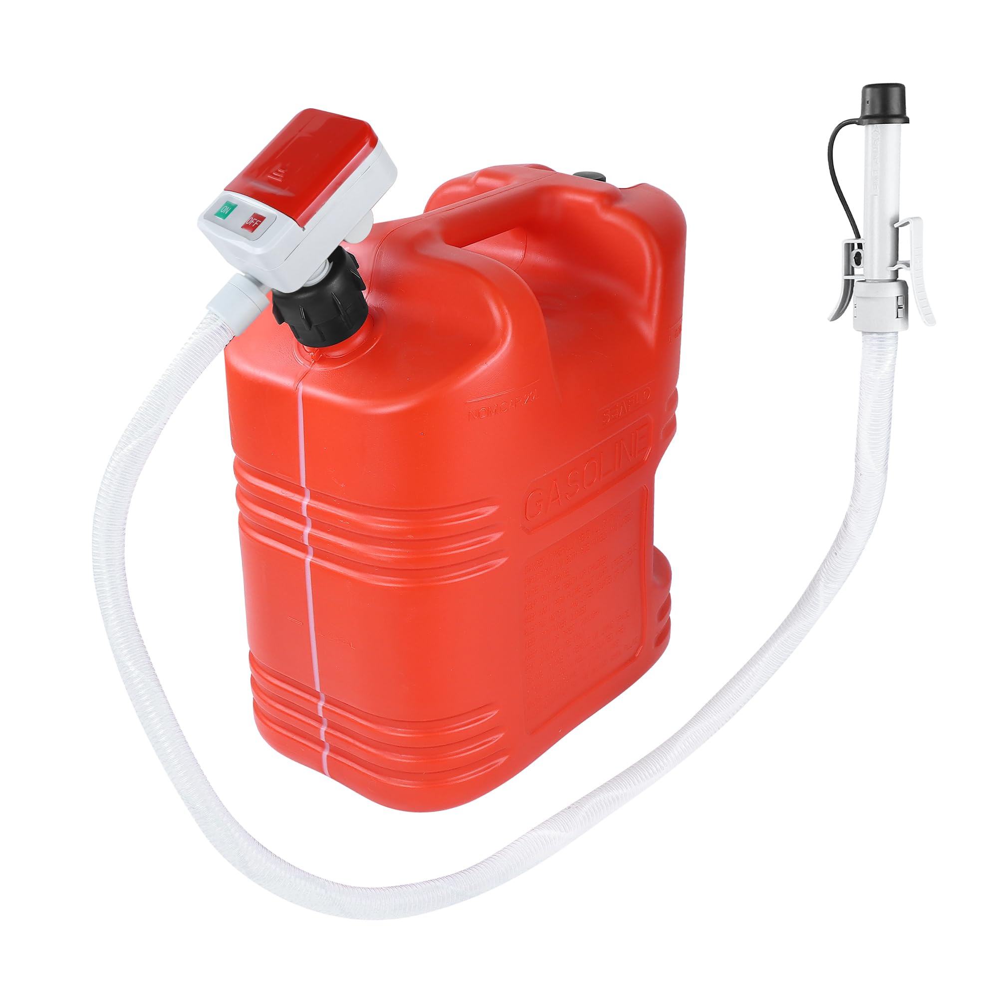 Fuel Transfer Pump, 3.2 Gpm, Auto-Stop Nozzle, 51-Inch Hose With 3 Tank Fittings, Battery-Powered Portable Siphon Pump For Oil,