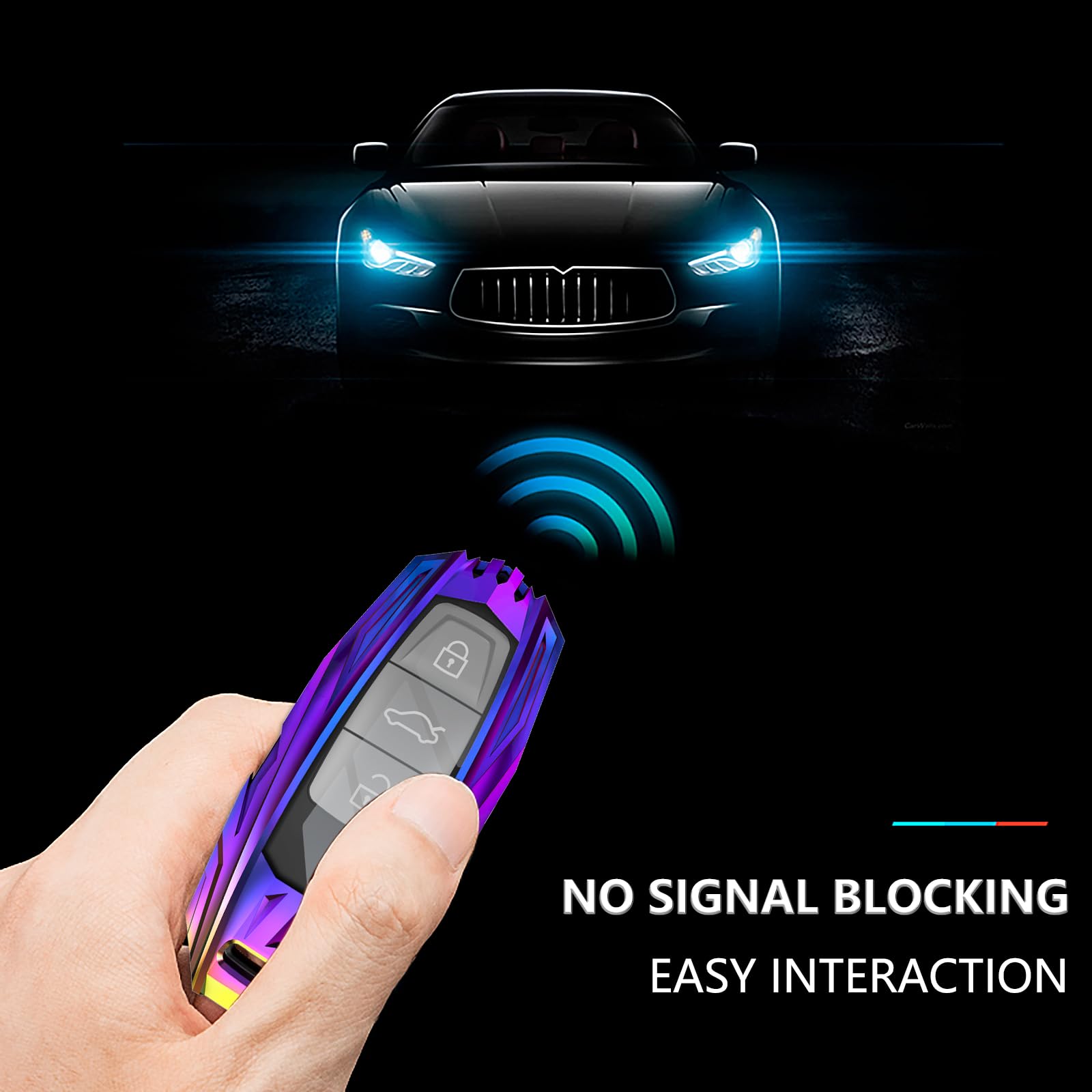 Ocezbiis For Audi Key Fob Cover,Keychain,Zinc Alloy Protection Car Key Case Compatible With Audi Smart Remote Keyless Entry Keys