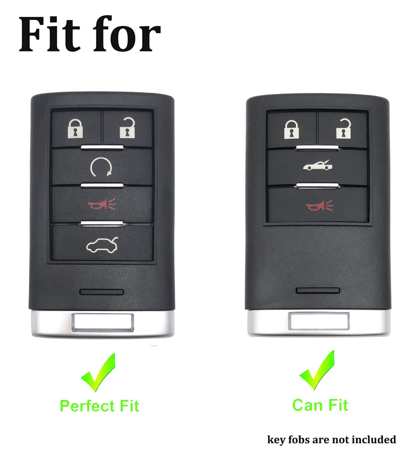 Arruweer Key Fob Cover For Cadillac Soft Tpu Key Fob Case Holder Protector Compatiable With Cadillac Srx Ats Elr Xts 2010 2011 2