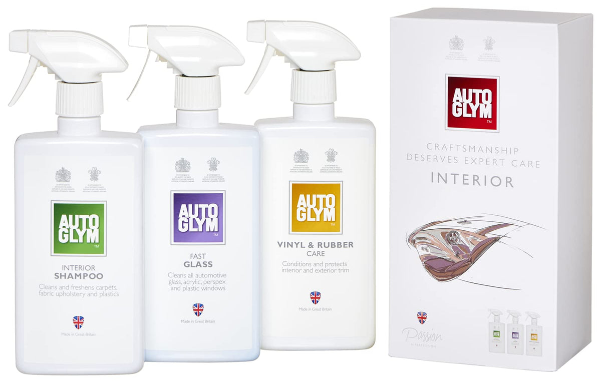 Autoglym The Collection - Perfect Interiors - The Ideal Car Cleaning Kit That Includes Interior Shampoo, Fast Glass, And Vinyl &