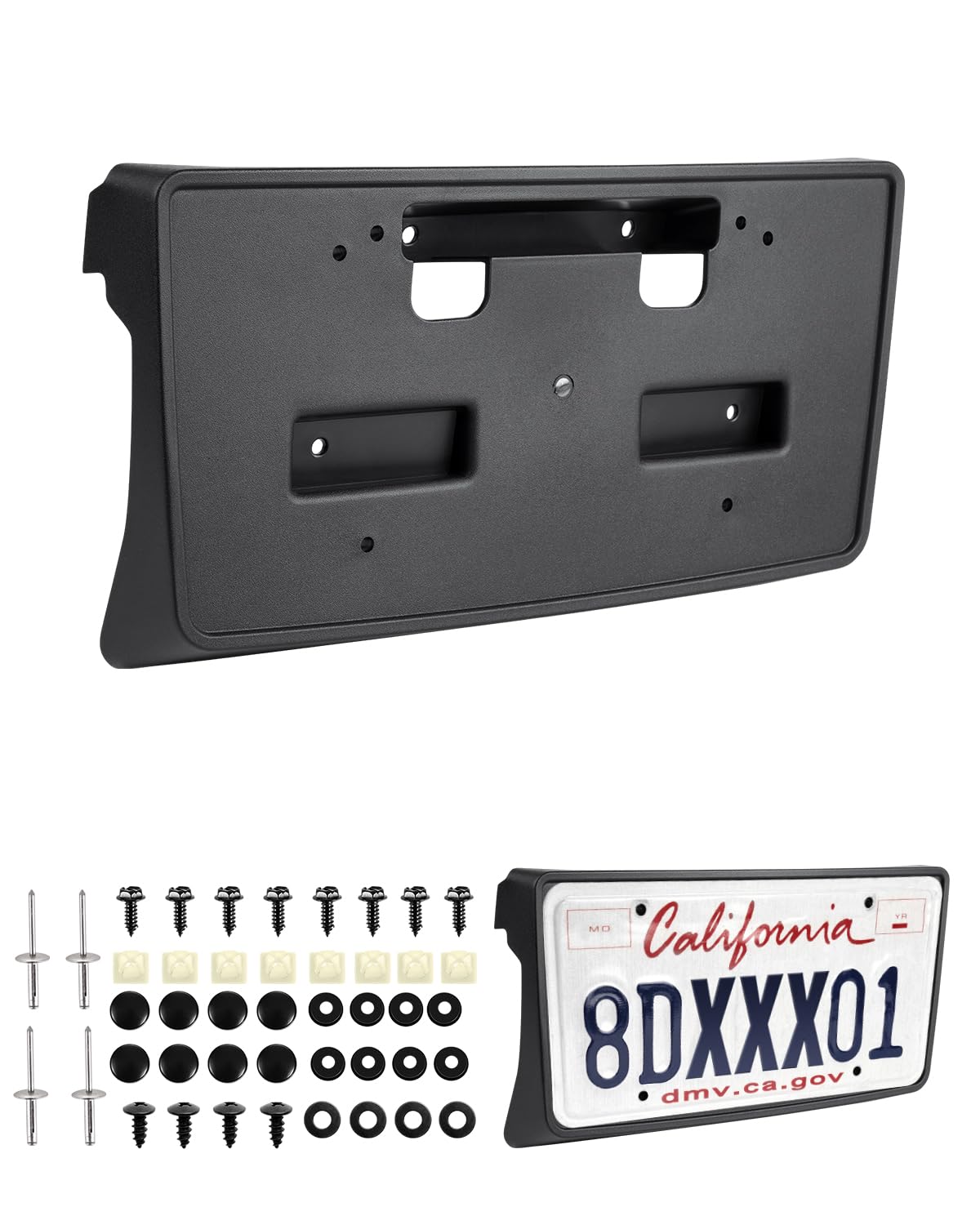 Forccord License Plate Frame Fit For 2014 2015 Chevy Silverado 1500 Front License Plate Frame Black Car Accessories Replacement