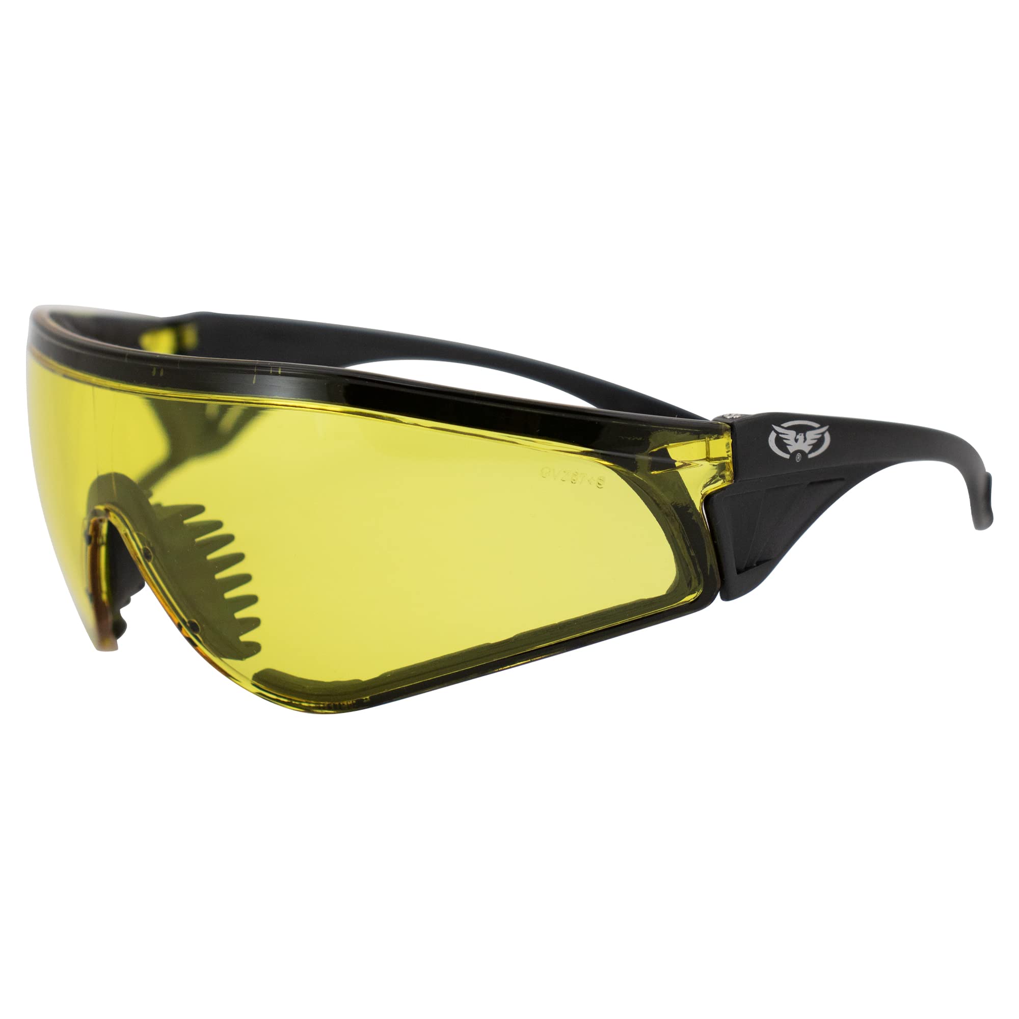 Global Vision Python Padded Wrap Around Safety Glasses Yellow Lens Z87.1