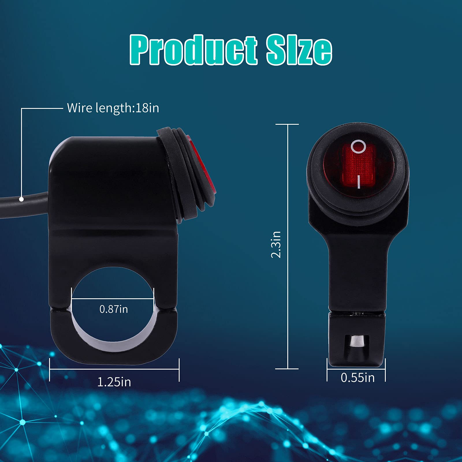 Stylemafia Waterproof Motorcycle Atv Led Light Bar Switch, Headlight Fog Light Spotlights Aux Light Switch For 12V Atv Mini Bike