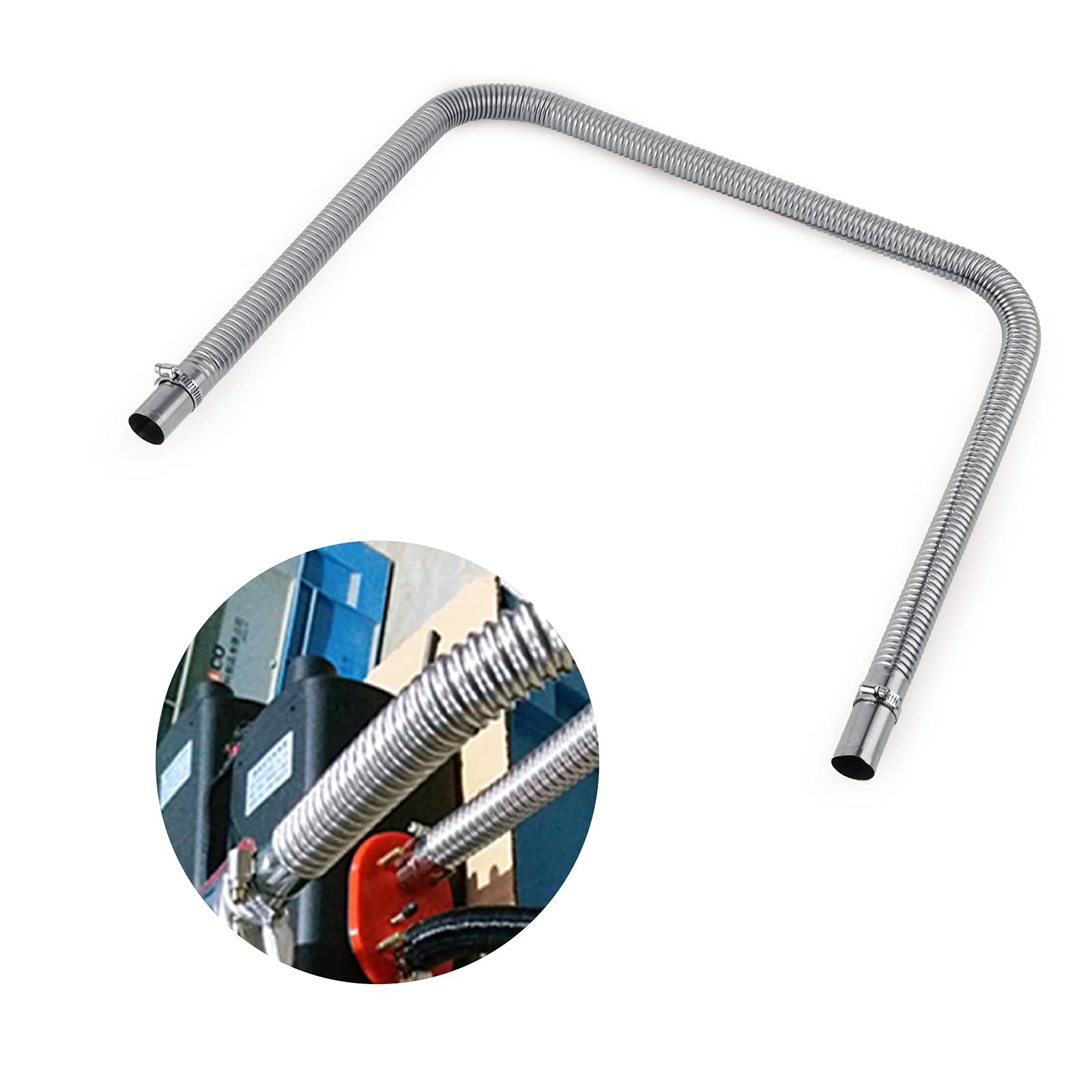1 Inch Stainless Steel Exhaust Pipe Parking Air Heater Fuel Tank Diesel Gas Vent Hose Length 100Cm