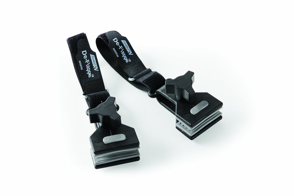 Camco Rv Awning De-Flapper | Features A 2-Inch Wide Clamp With Soft Grippers, A Durable Nylon Design, And A 13-Inch Strap Length