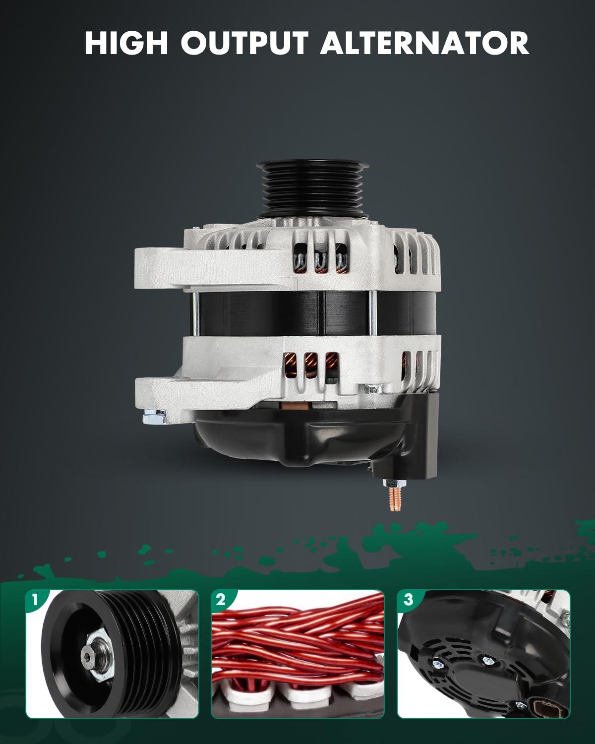 SCITOO High Output Alternator 150Amp 3.3L/3.5L/3.8L 11686 Replacement New for Hyundai for Azera 2012-2017,for Santa Fe 2013-2018