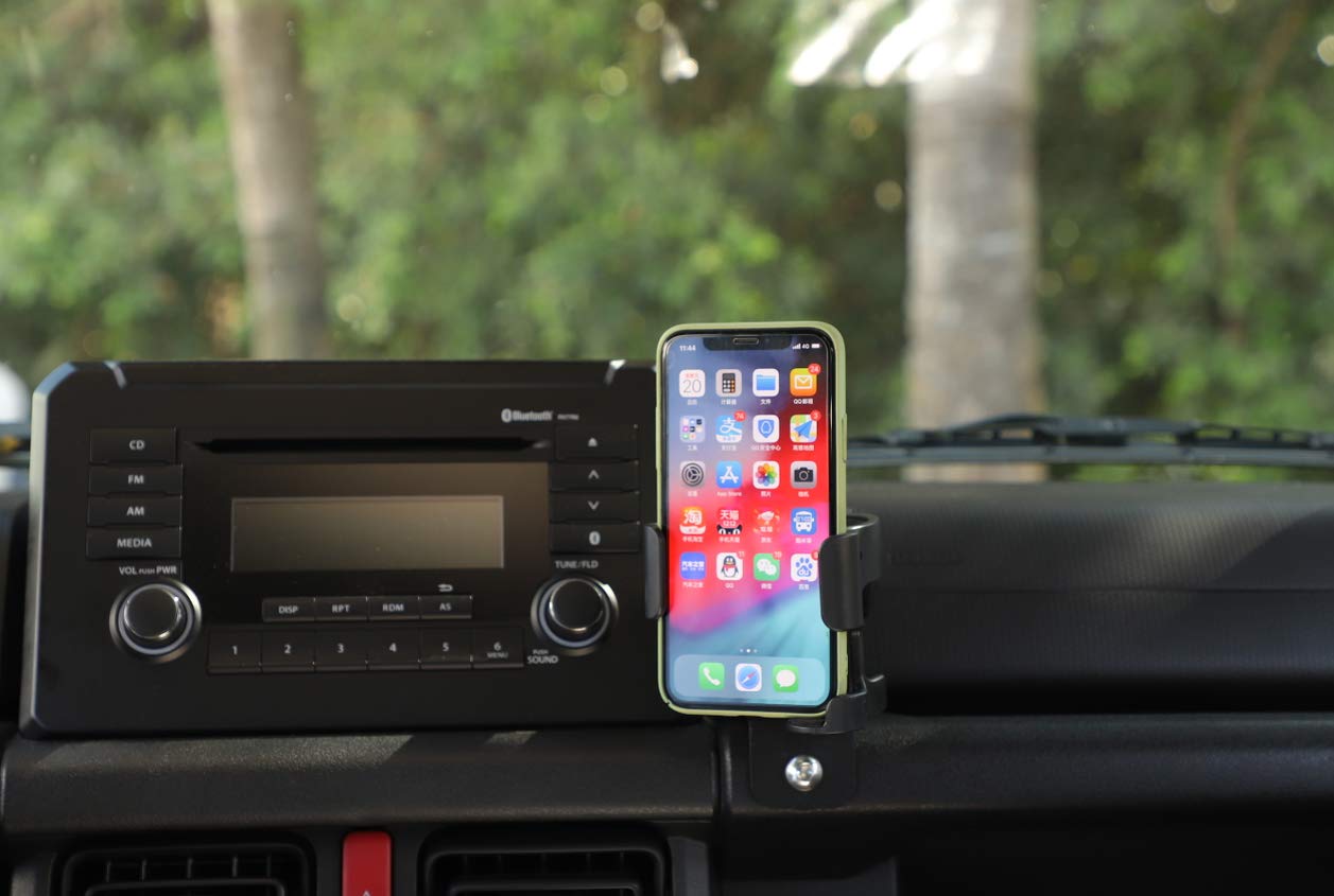 Yoctm 2 In 1 Cup Holder Phone Mount For Suzuki Jimny Jb64 Jb74W 2019 2020 2021 2022 2023 2024 Car Mount Phone Holder Multifunction Water Cup Drink Stand Bracket Black