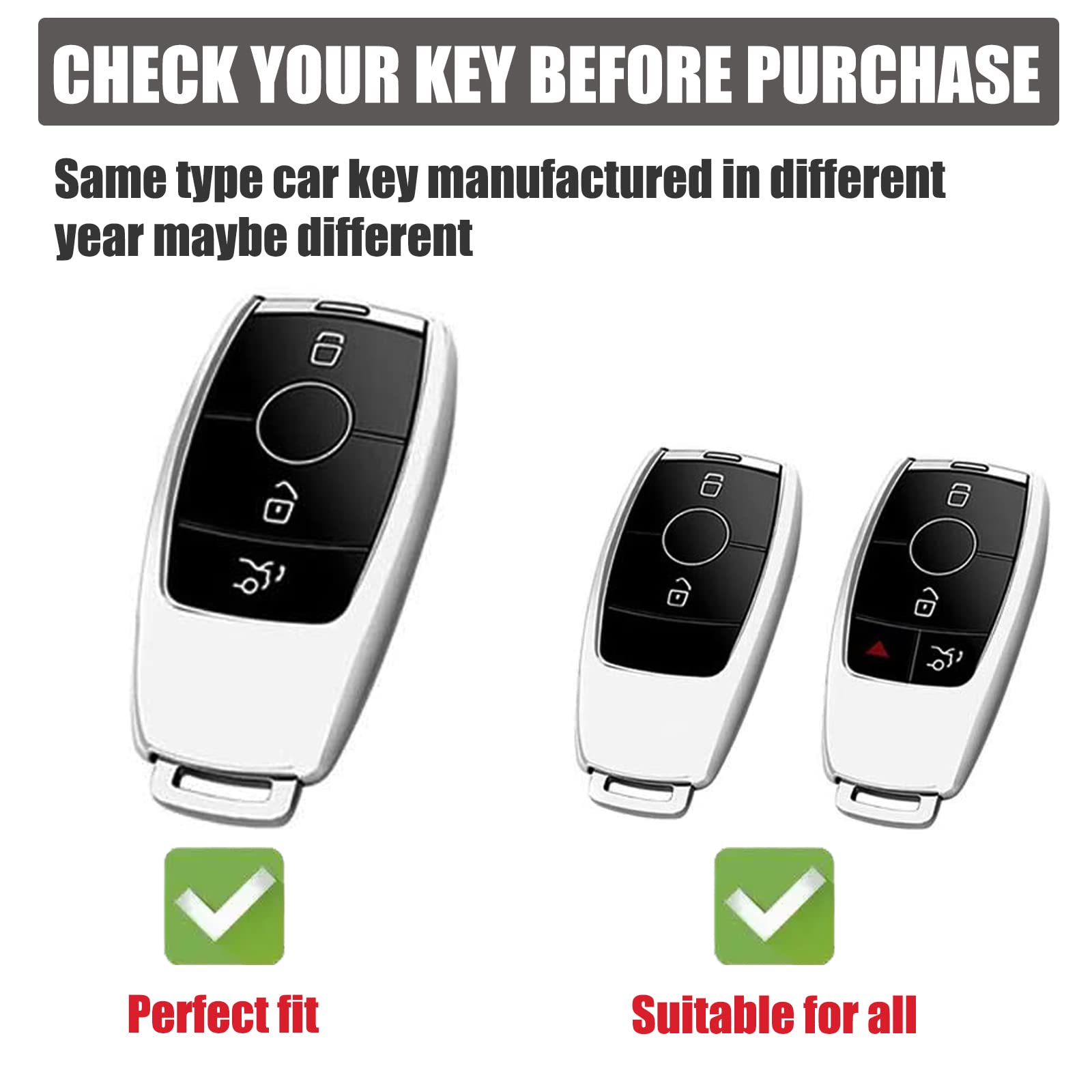 Gematay For Mercedes Benz Key Fob Cover With Keychain Lanyard, Soft Tpu Key Case Shell Compatible With 2019-2021 A-Class C-Class