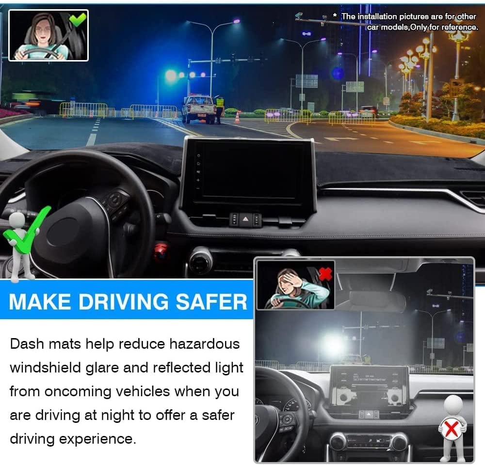 Cartist Dashboard Mats Compatible with Ford F150 F250 F350 1992 1993 1994 1995 1996 Dash Board Cover Mat Anti-Slip Carpet Sunshi