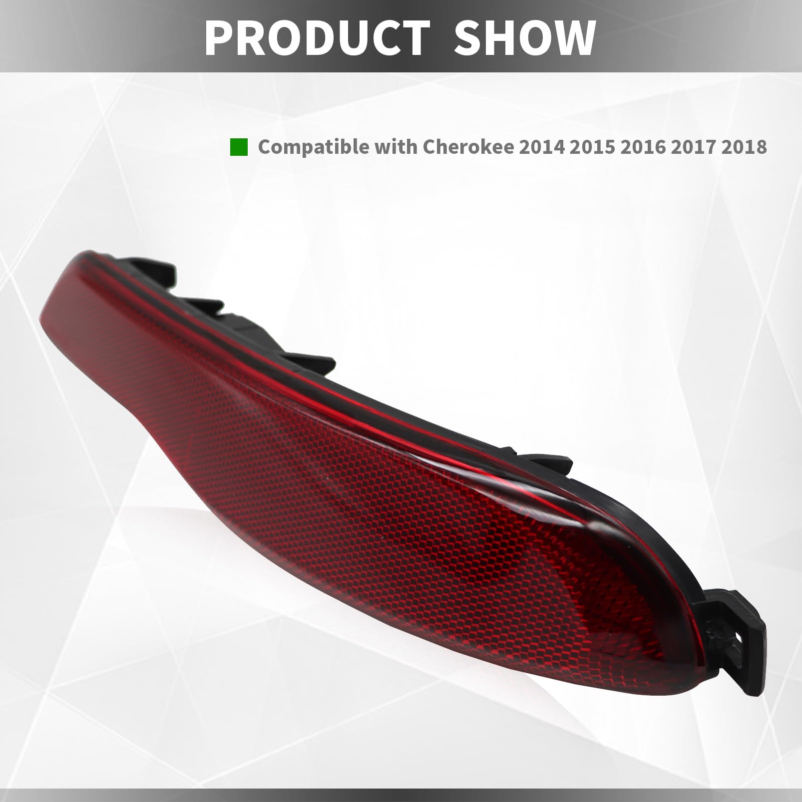 Yunnergo Rear Bumper Reflector Light 68105144Ac Compatible With Cherokee 2014 2015 2016 2017 2018 (Right)