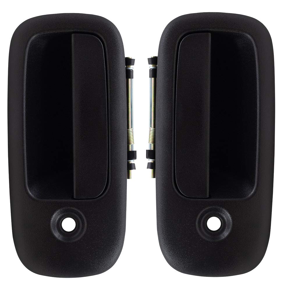 Autoandart Brock Aftermarket Replacement Front Driver Left Passenger Right Outside Door Handle Textured Black Set Compatible Wit