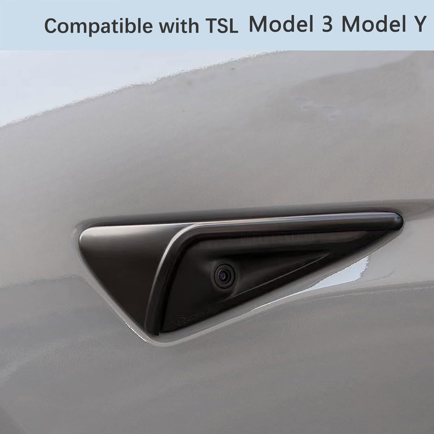 Gleway Side Camera Cover Compatible With Tesla Model 3 2017-2023, Hw2.0-3.0 Turn Signal Camera Decoration Covers For Model Y 201