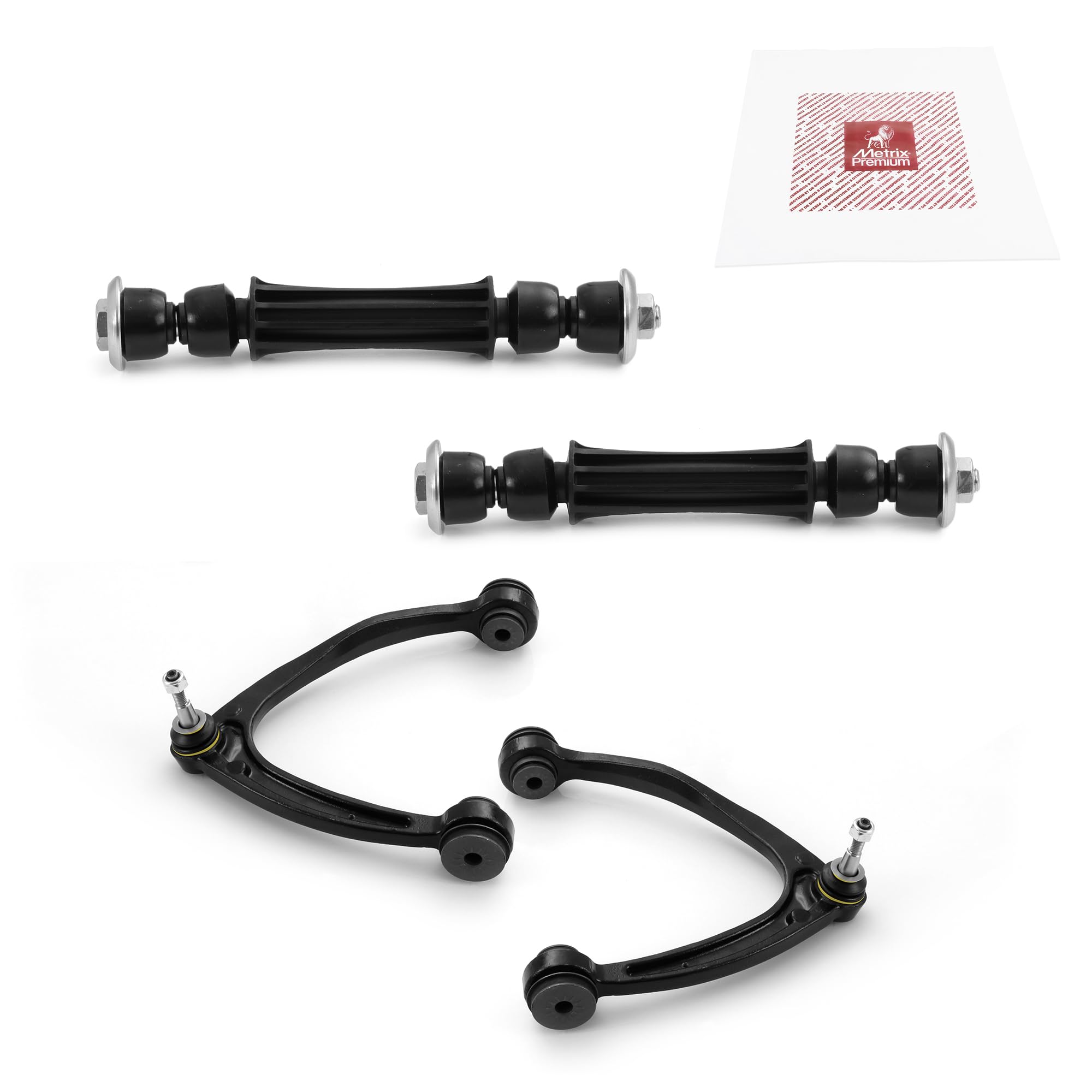 Metrix Premium Chassis Parts - 4 Pc Front L/R Upper Control Arm & Front Sway Bar Stabilizer End Link Kit Fits 15-16 Cadillac Esc
